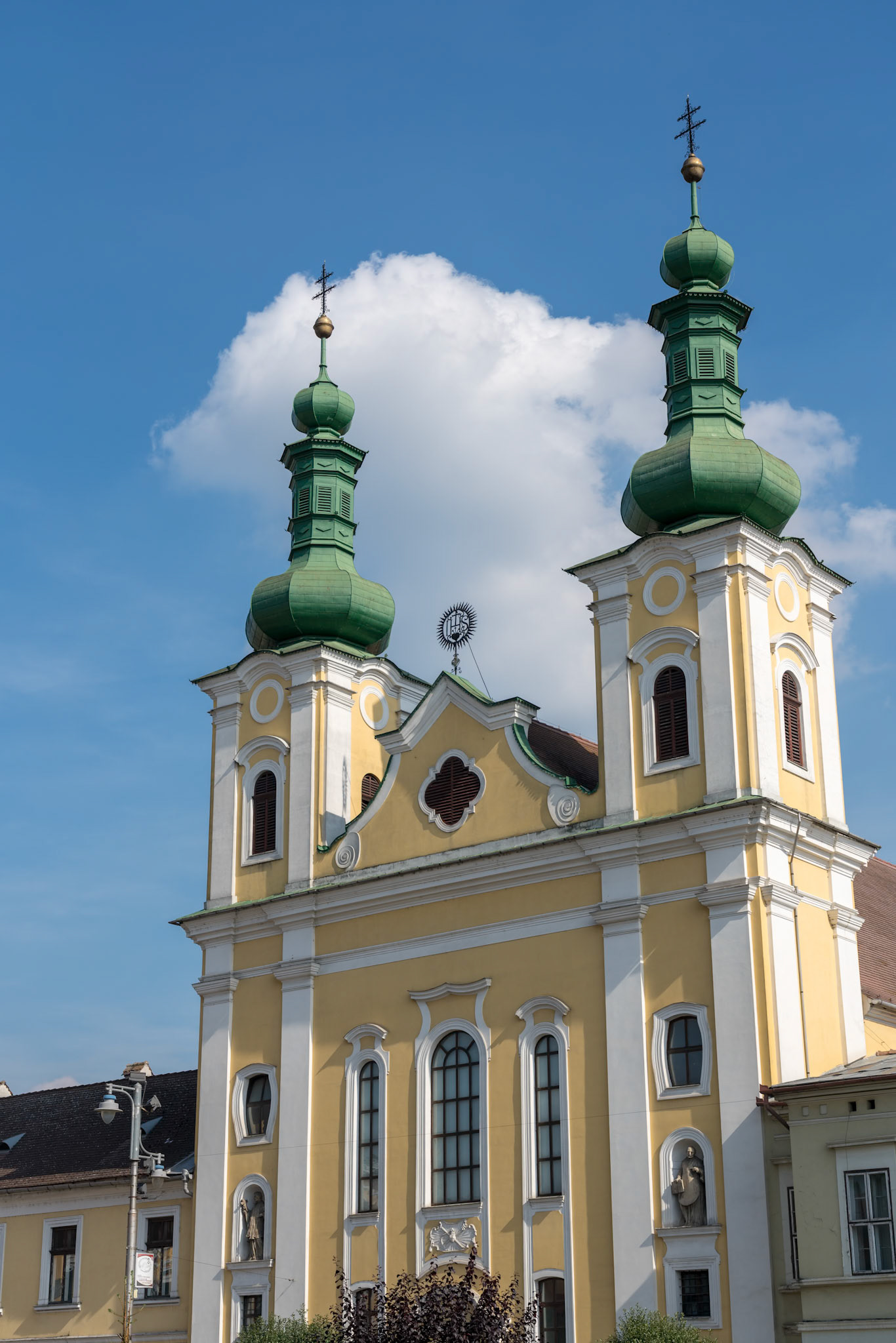 TARGU MURES, TRANSYLVANIA/ROMANIA - SEPTEMBER 17 : Roman Catholic Church in Targu Mures Transylvania Romania on September 17, 2018