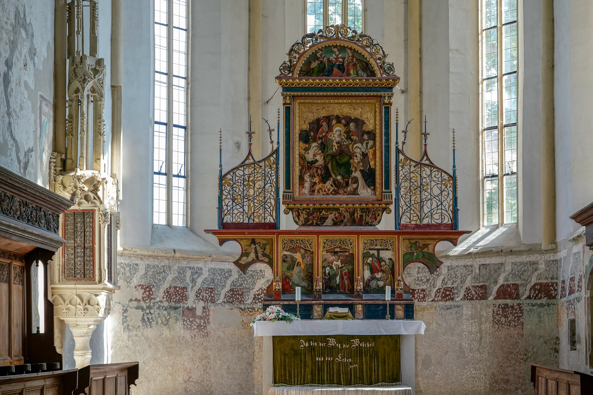 SIGHISOARA, TRANSYLVANIA/ROMANIA - SEPTEMBER 17 : Interior view of the Church on the Hill in Sighisoara Transylvania Romania on September 17, 2018