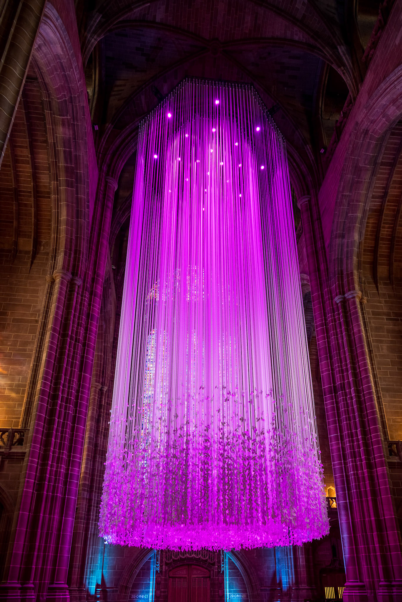 LIVERPOOL, UK - JULY 14 : Interior of Liverpool Metropolitan Cathedral, Liverpool, Merseyside, England, UK on July 14, 2021