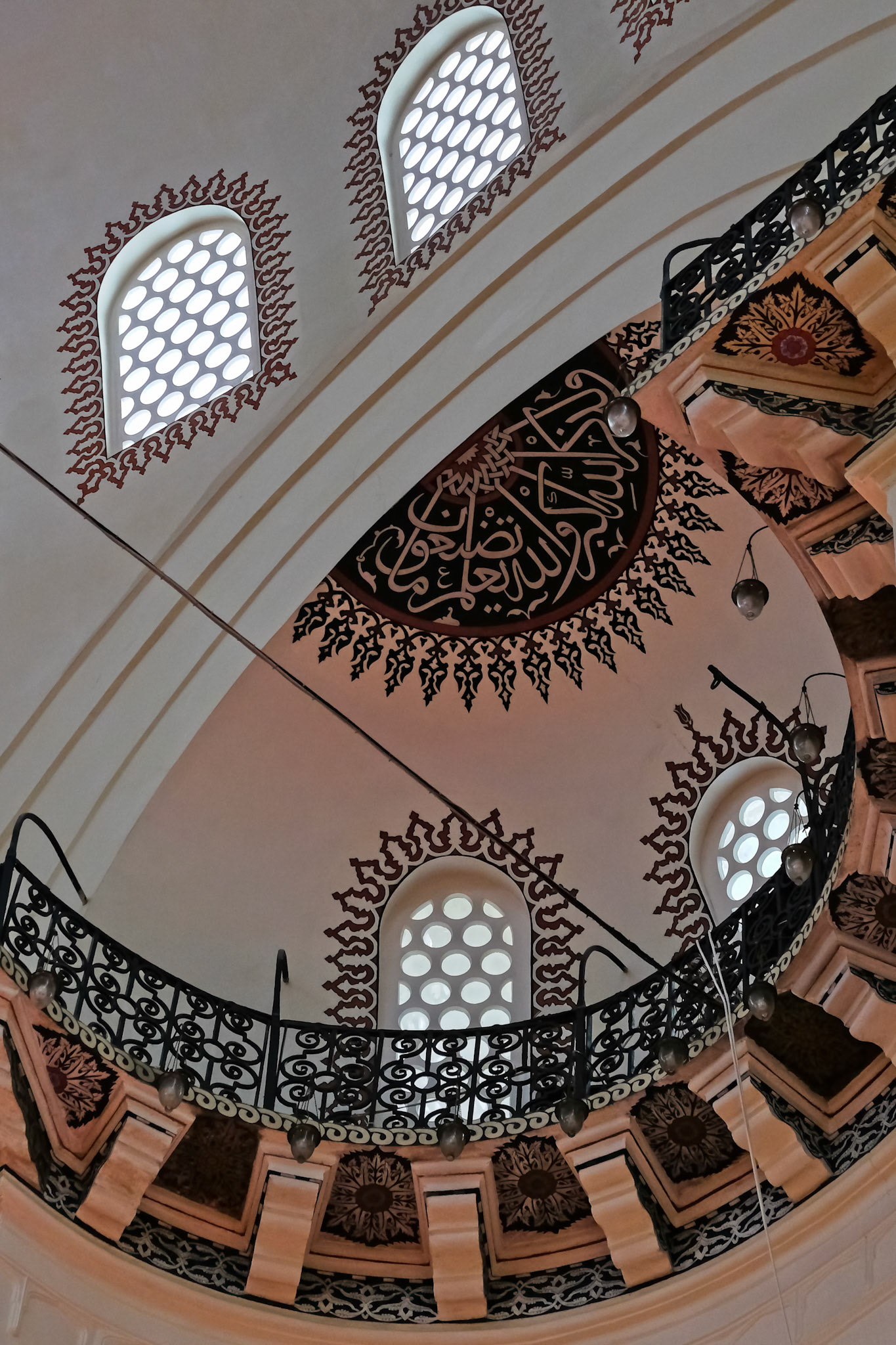 ISTANBUL, TURKEY - MAY 28 : Interior view of the Suleymaniye Mosque in Istanbul Turkey on May 28, 2018