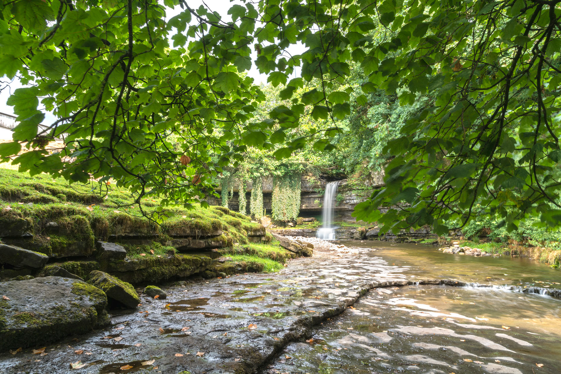 View of Askrigg Waterfall in the Yorkshire Dales National Park