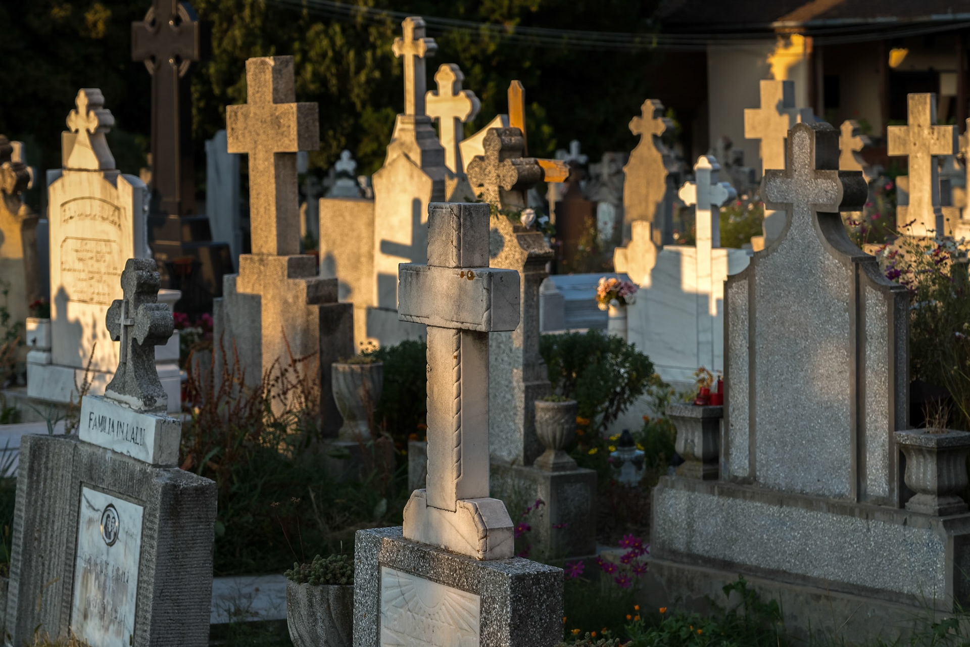SIBIEL, TRANSYLVANIA/ROMANIA - SEPTEMBER 16 : View of the graveyard of the Holy Trinity Church in Sibiel Transylvania Romania on September 16, 2018