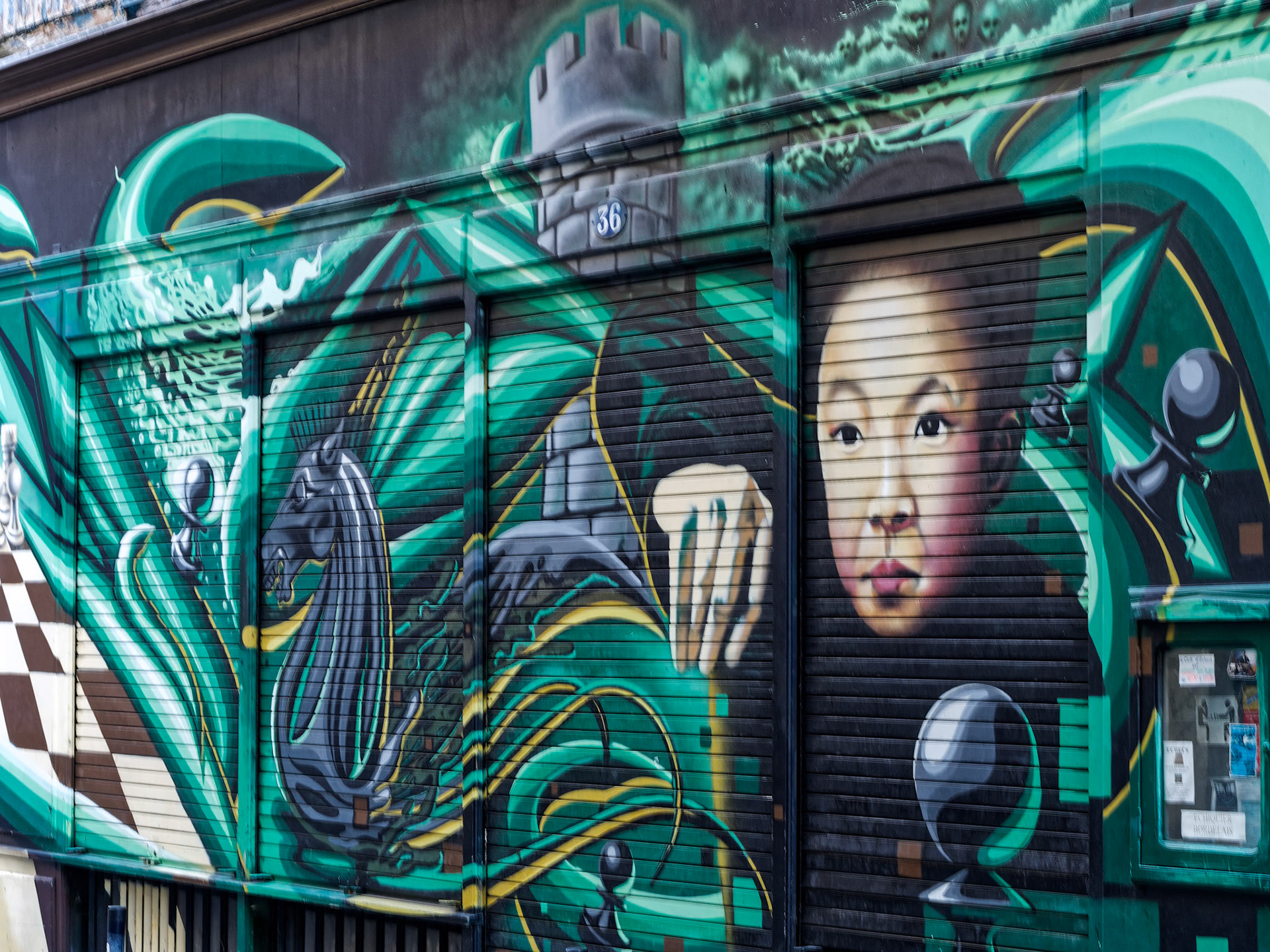 Painted Building Graffiti Style in Bordeaux