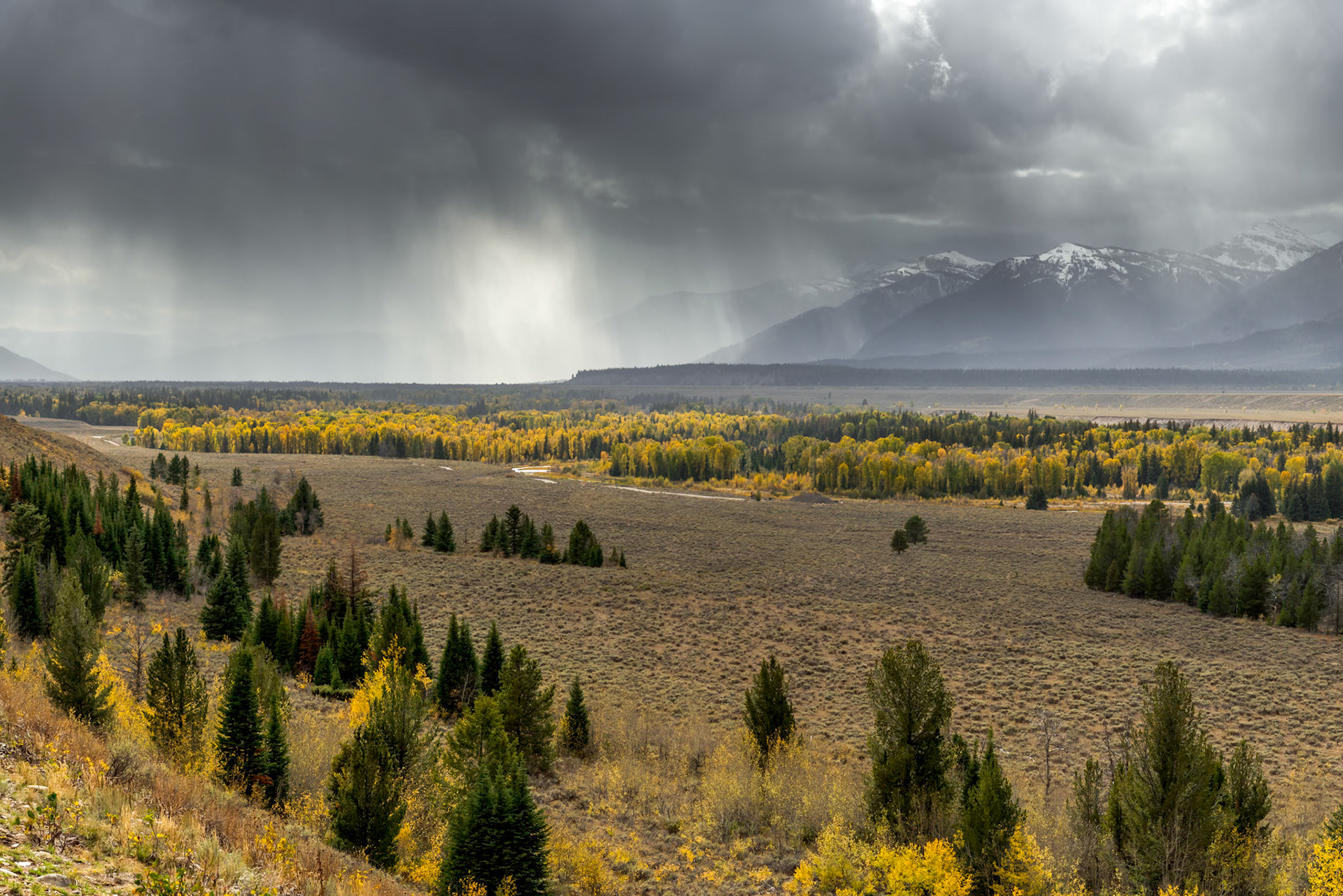 Scenic view of the Grand Teton National Park