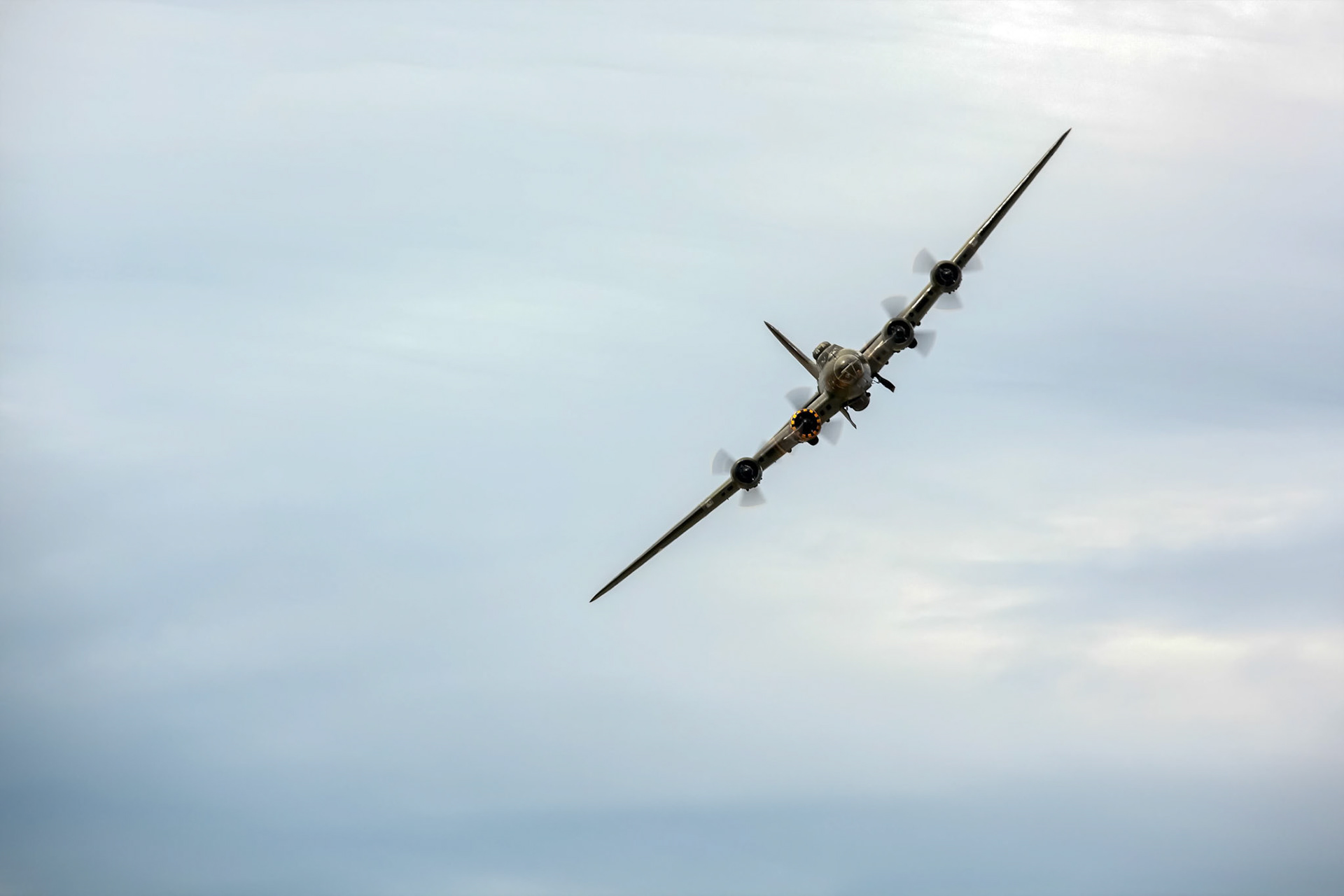 Memphis Belle Boeing B 17 Bomber Flying over Shoreham Airfield