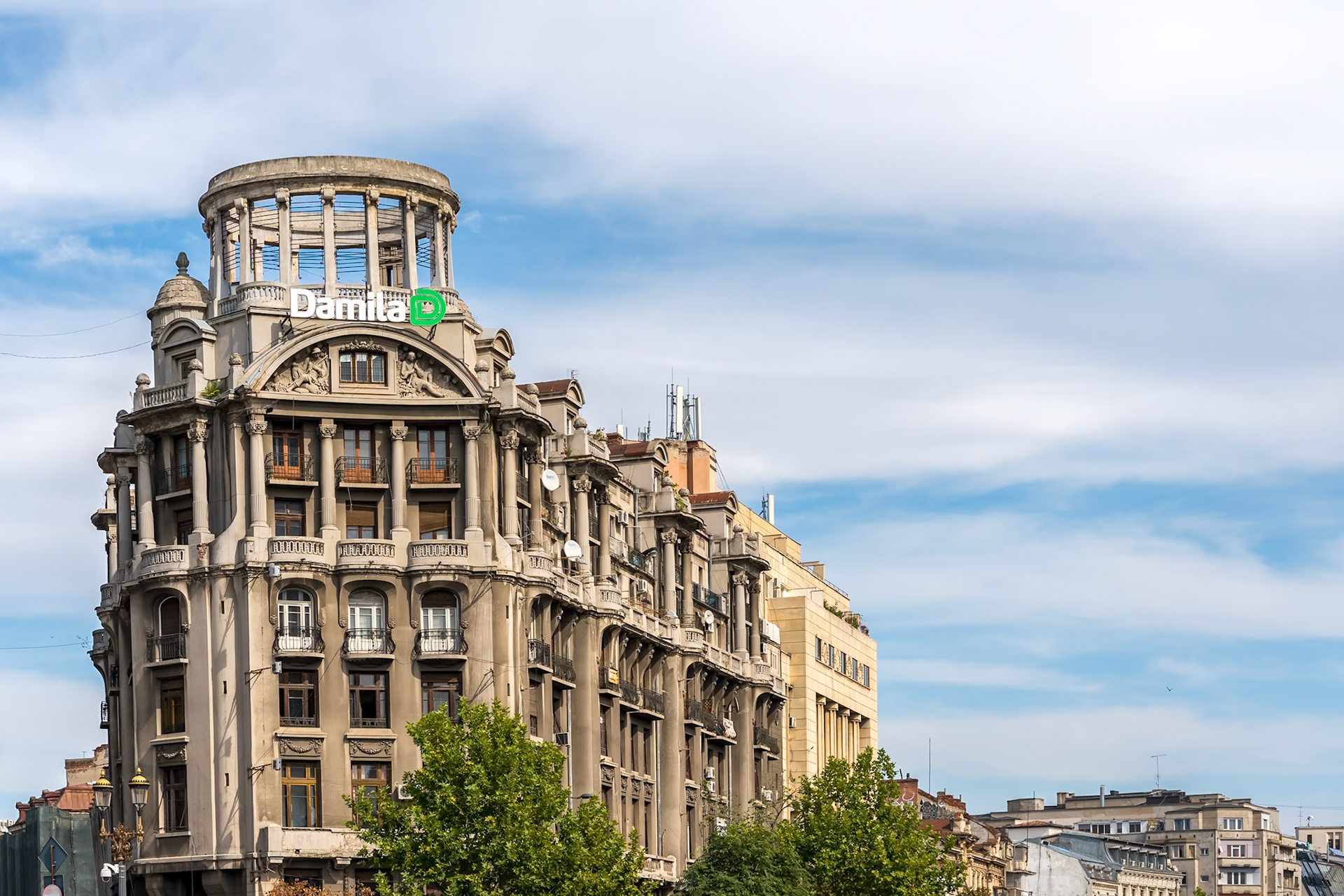 BUCHAREST/ROMANIA - SEPTEMBER 21 : View of old apartments in Bucharest Romania on September 21, 2018