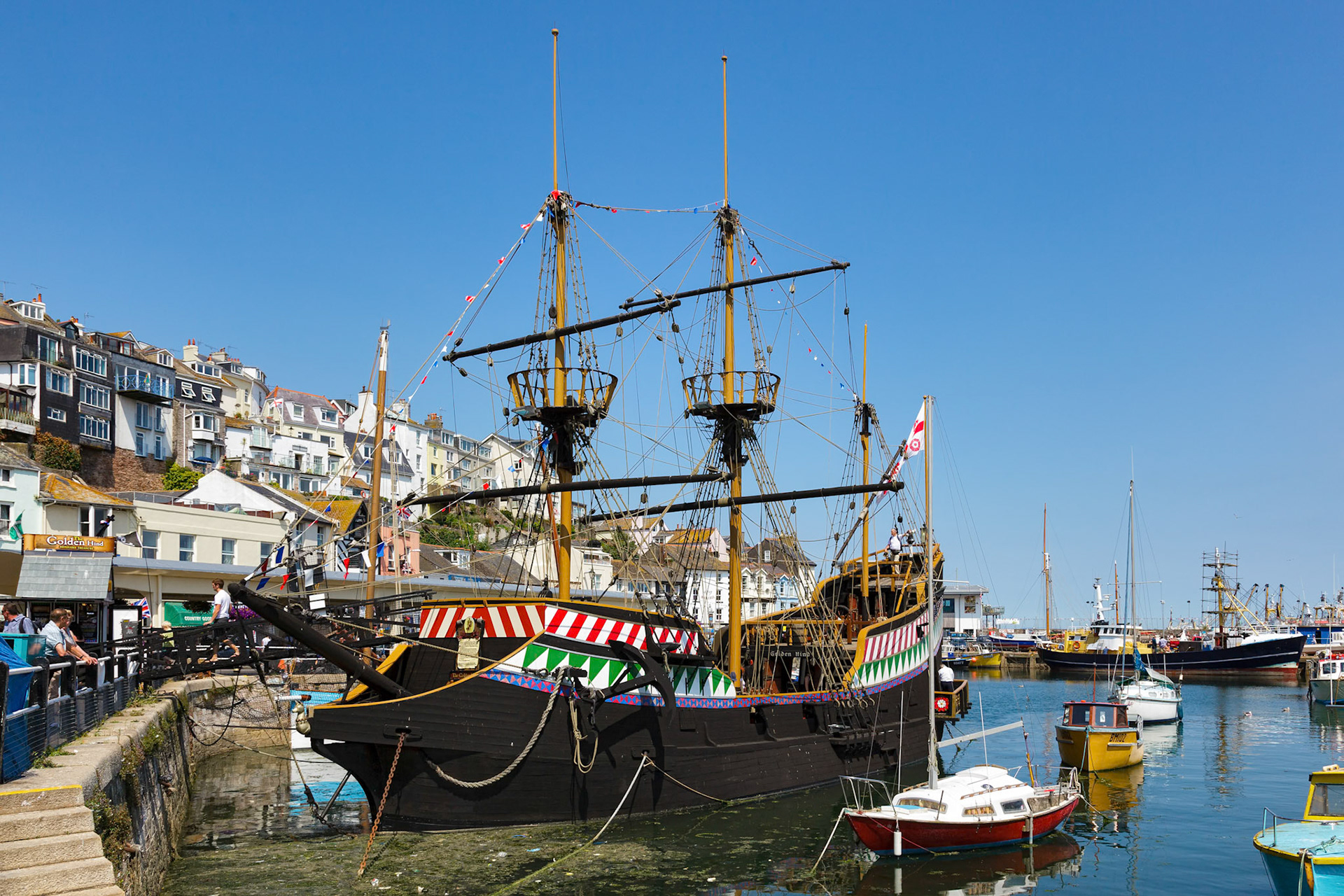 View of Brixham Harbour and the Golden Hind