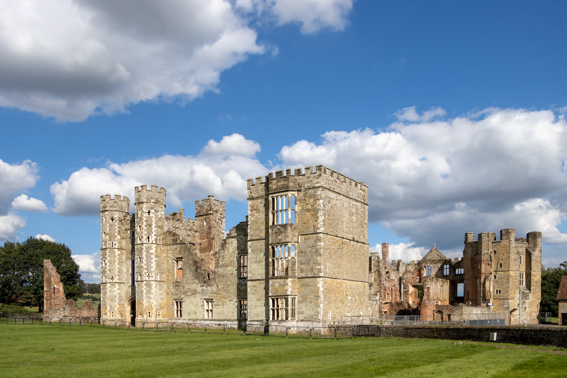 MIDHURST, WEST SUSSEX/UK - SEPTEMBER 1 : View of the Cowdray Castle ruins in Midhurst, West Sussex on September 1, 2020