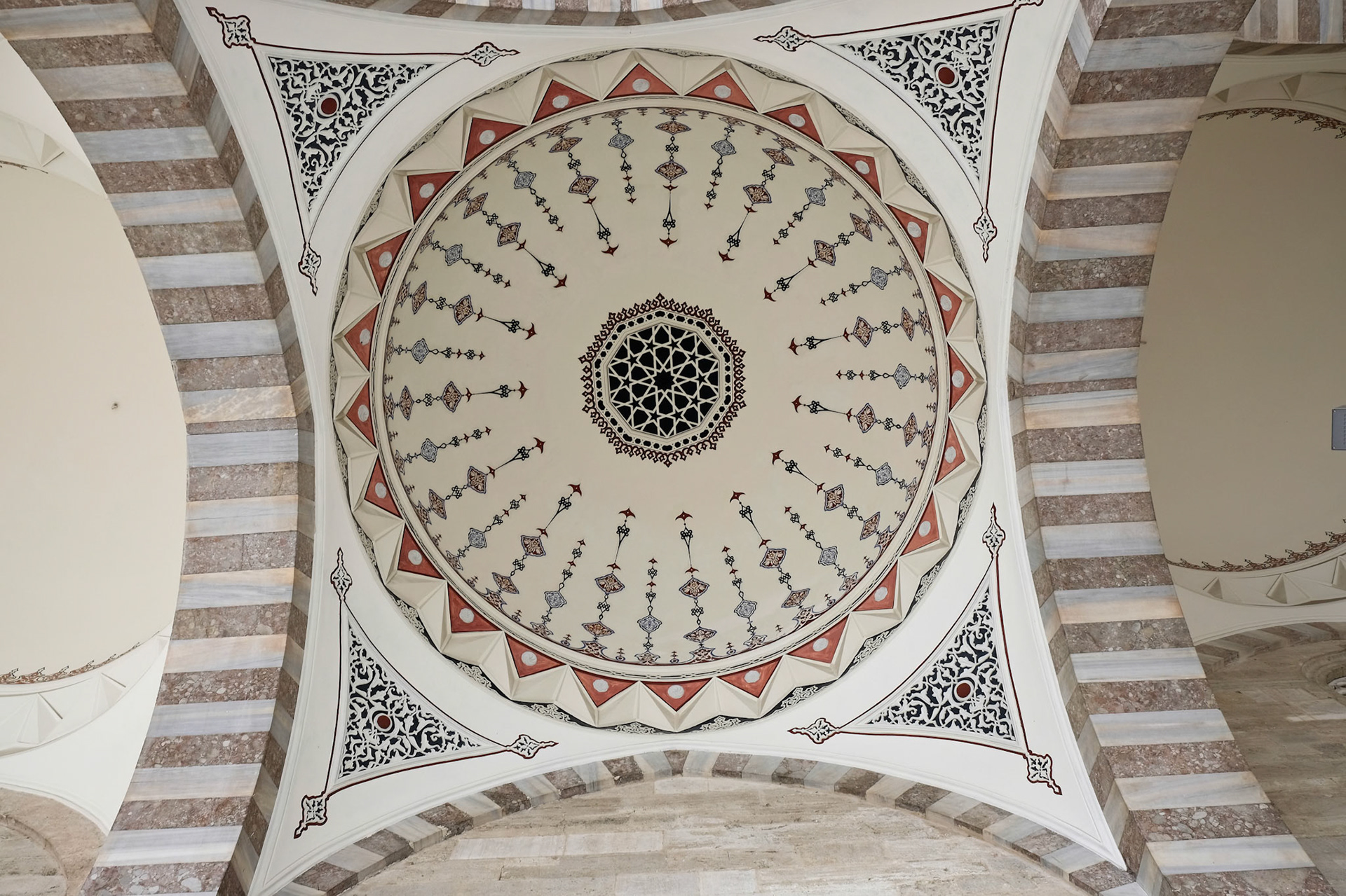 ISTANBUL, TURKEY - MAY 28 : Interior view of the Suleymaniye Mosque in Istanbul Turkey on May 28, 2018