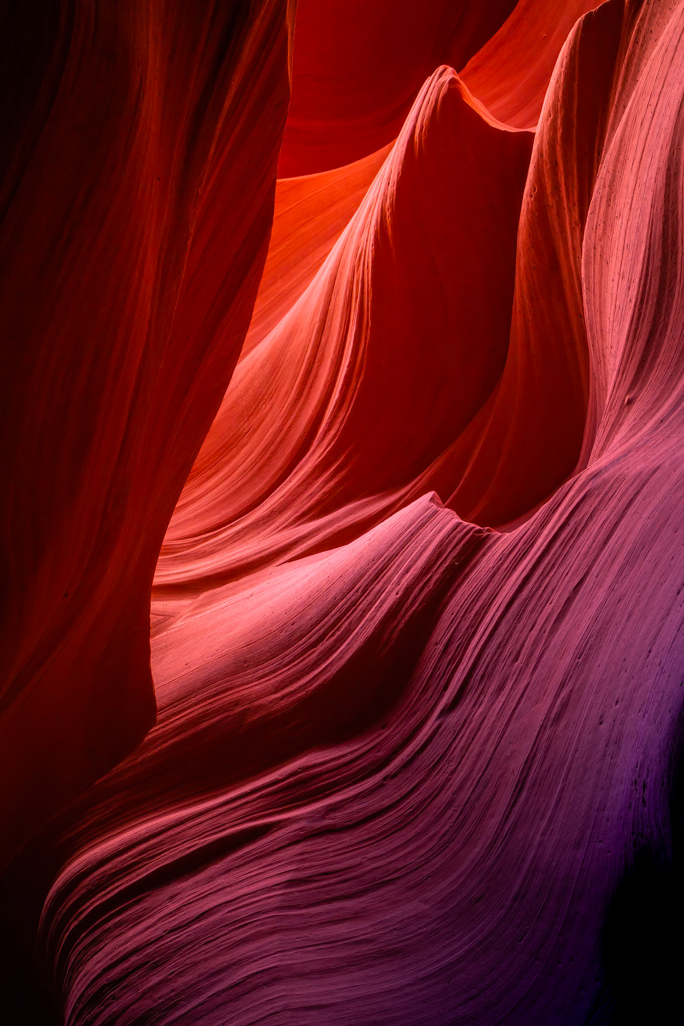 Sand Scoured Rocks in Lower Antelope Canyon