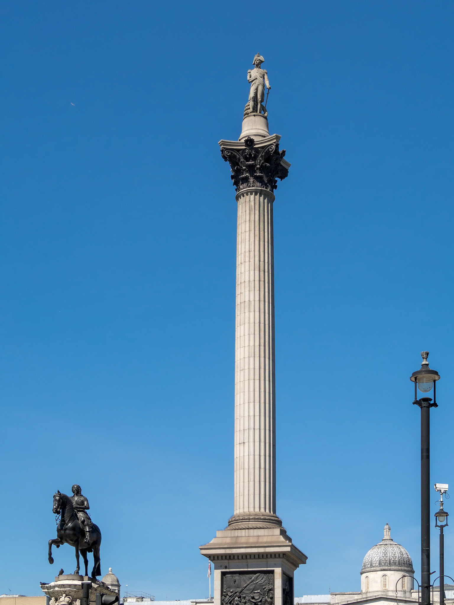 View of Nelson's Statue and Column in Trafalgar Square