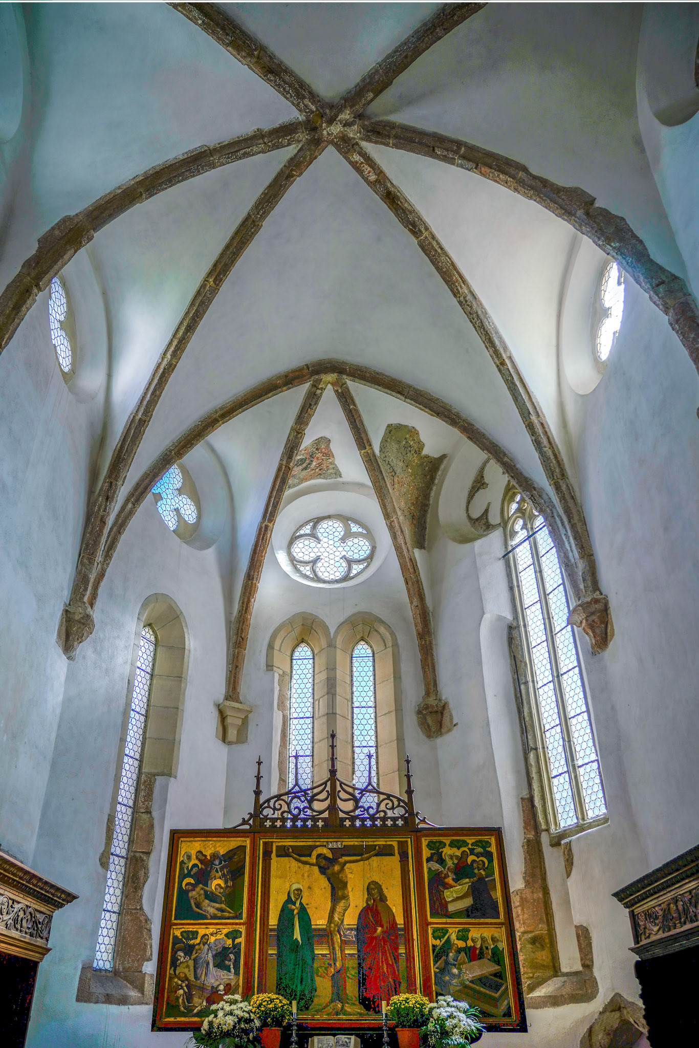 PREJMER, TRANSYLVANIA/ROMANIA - SEPTEMBER 20 : Interior view Fortified church in Prejmer Transylvania Romania on September 20, 2018