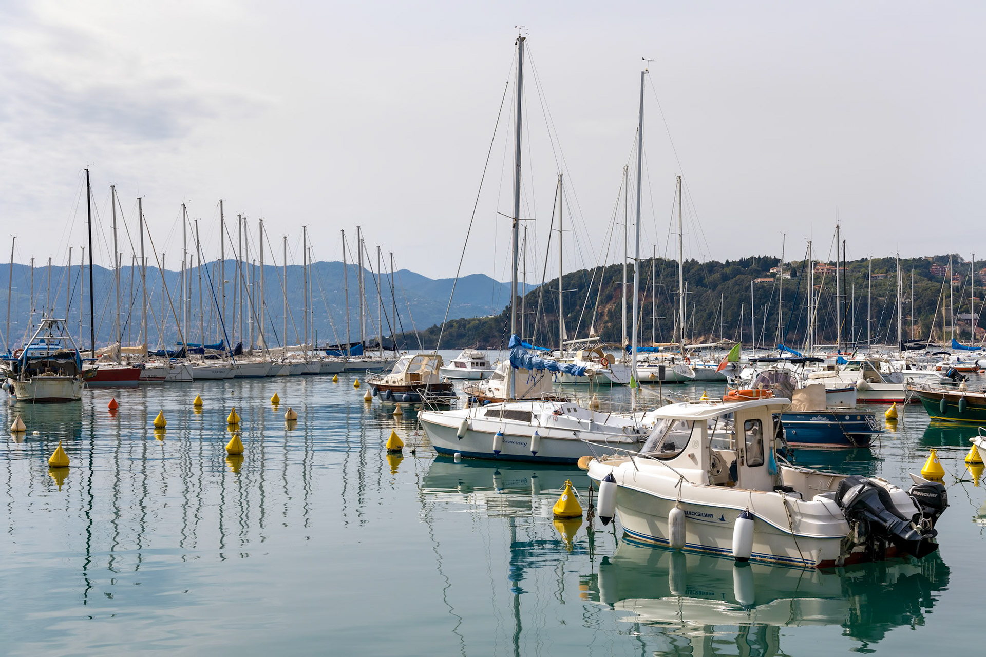 LERICI, LIGURIA/ITALY  - APRIL 21 : Boats in the harbour in Lerici in Liguria Italy on April 21, 2019