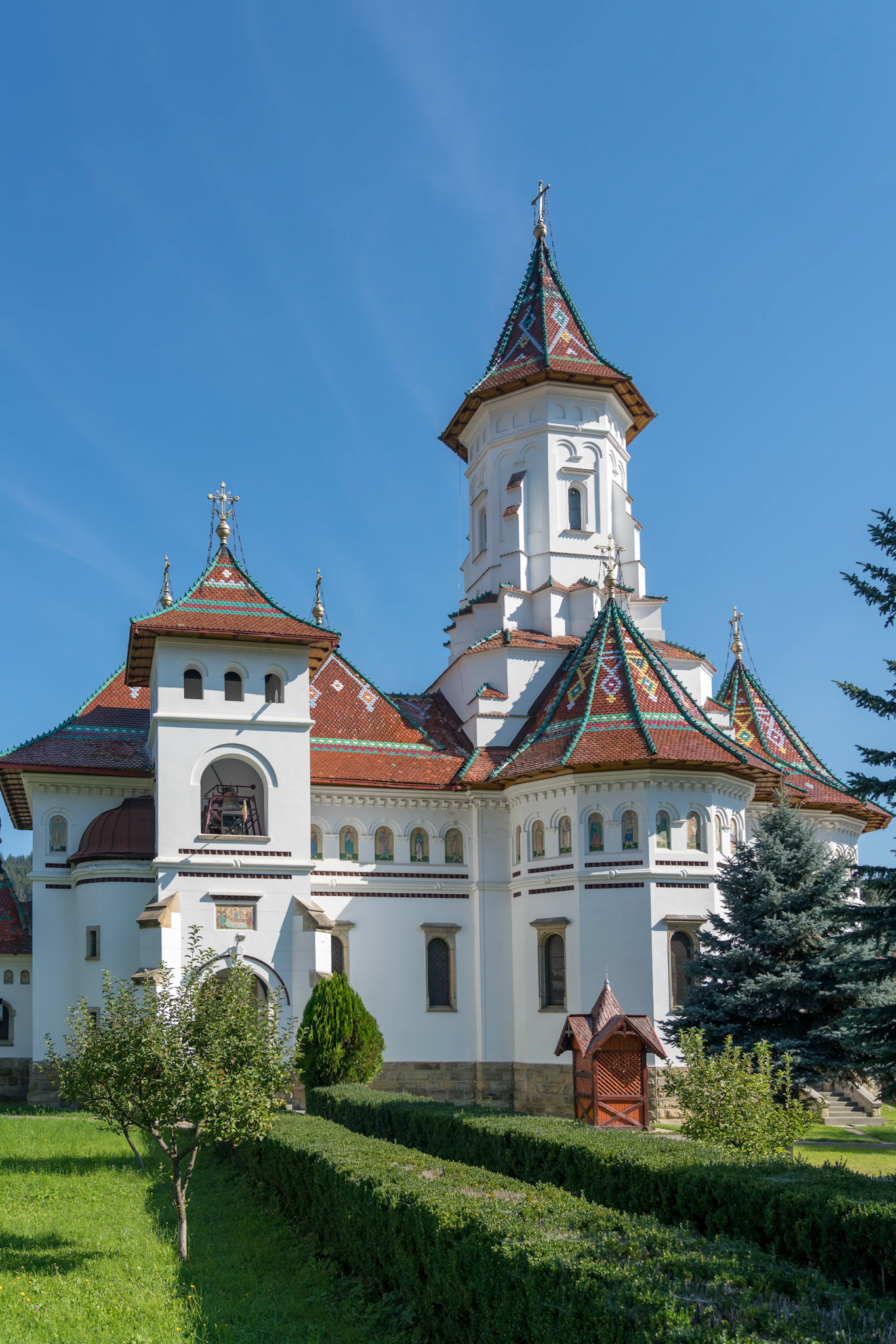CAMPULUNG MOLDOVENESC, TRANSYLVANIA/ROMANIA - SEPTEMBER 18 : Exterior view of the Assumption Cathedral in Campulung Moldovenesc Transylvania Romania on September 18, 2018