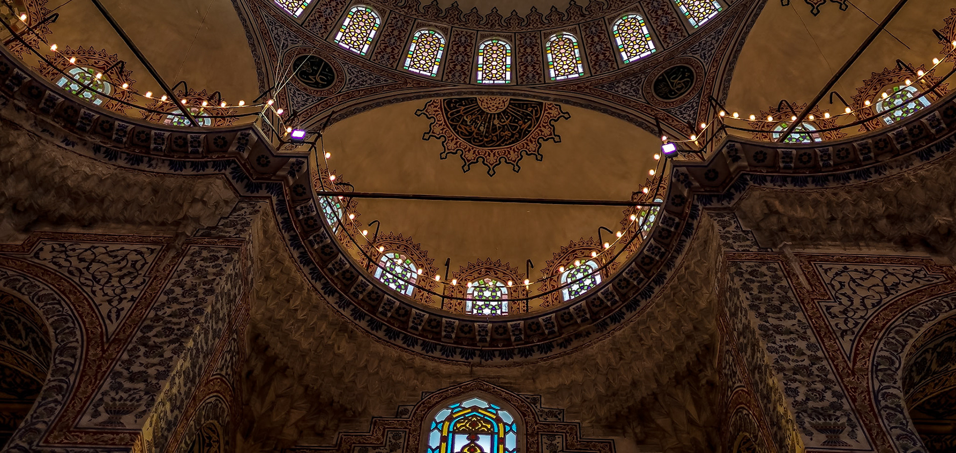 ISTANBUL, TURKEY - MAY 26 : Interior view of the Blue Mosque in Istanbul Turkey on May 26, 2018