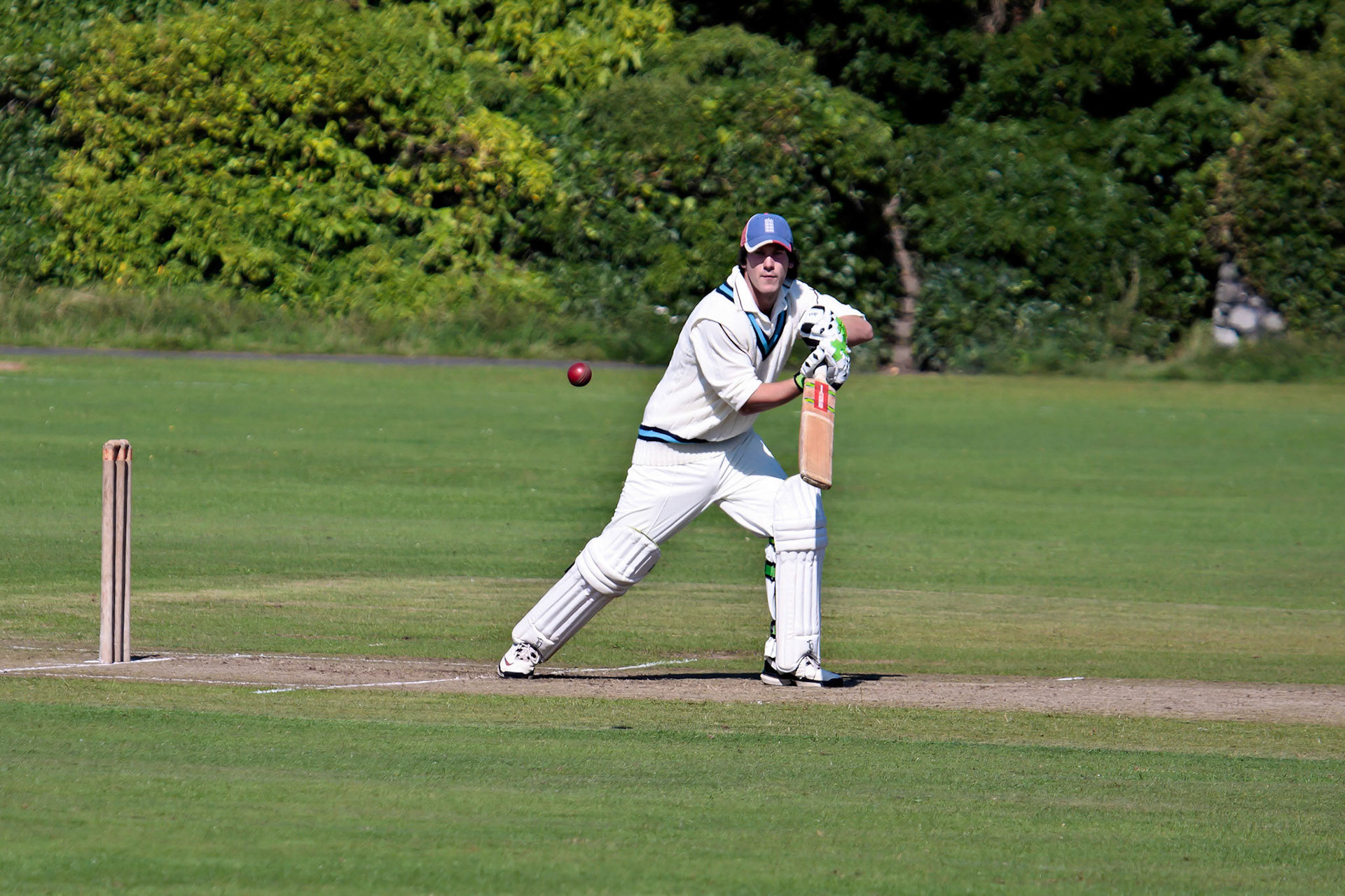 Playing Cricket on the Green at Bamburgh