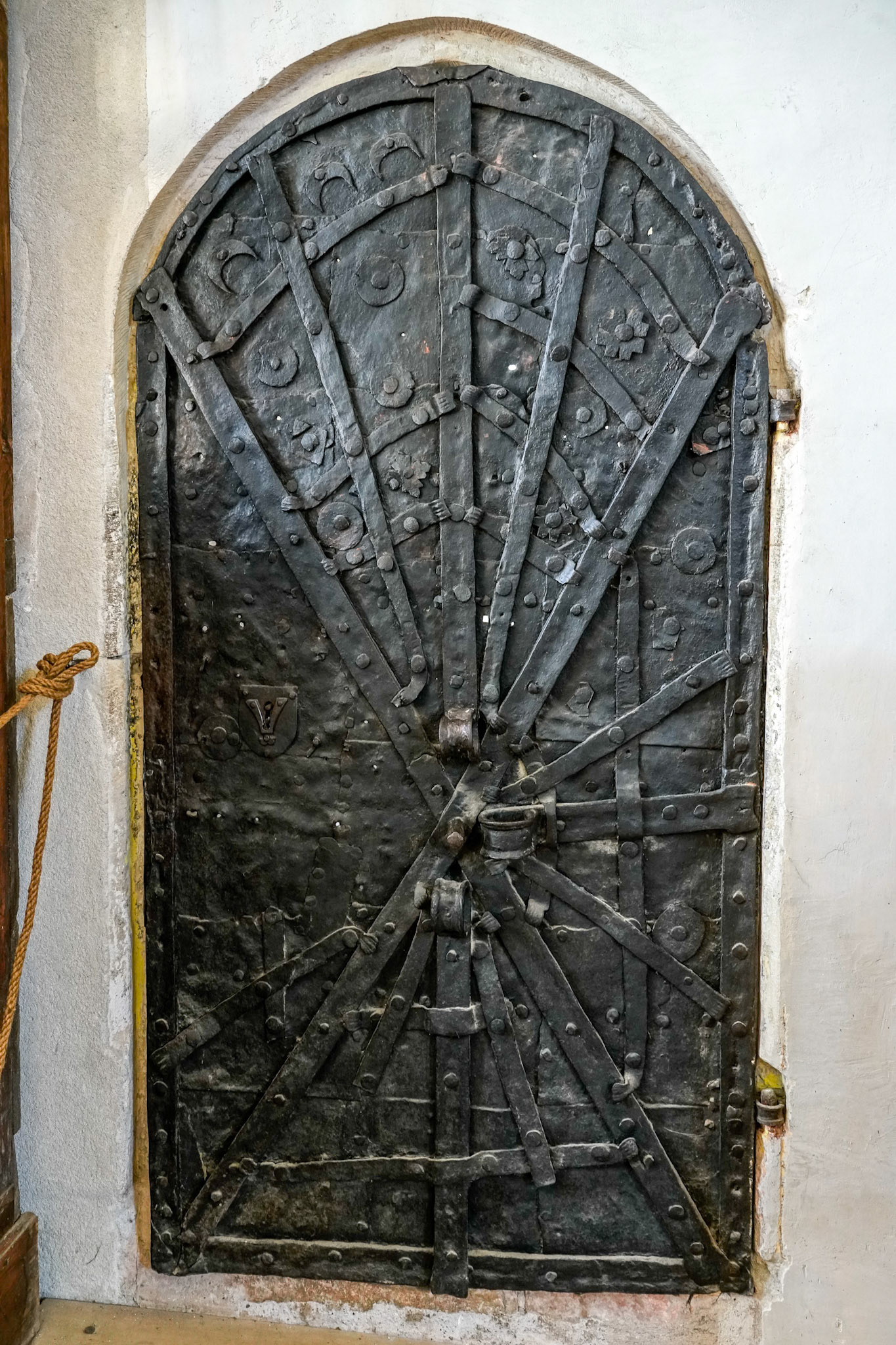 SIGHISOARA, TRANSYLVANIA/ROMANIA - SEPTEMBER 17 : Ancient door in the Church on the Hill in Sighisoara Transylvania Romania on September 17, 2018