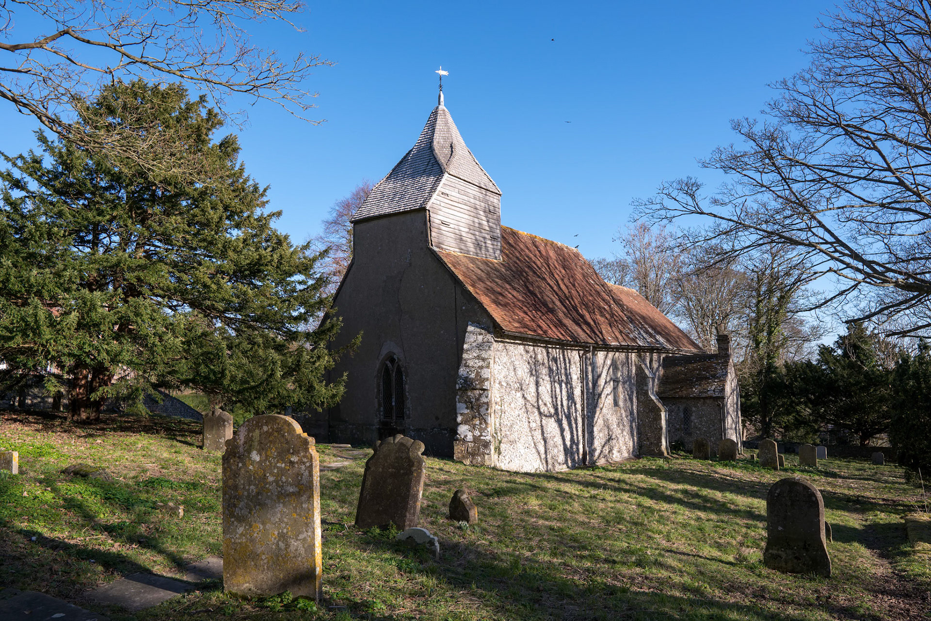FOLKINGTON, EAST SUSSEX/UK - JANUARY 28 : The Church of St Peter ad Vincula in Folkington, East Sussex on January 28, 2019
