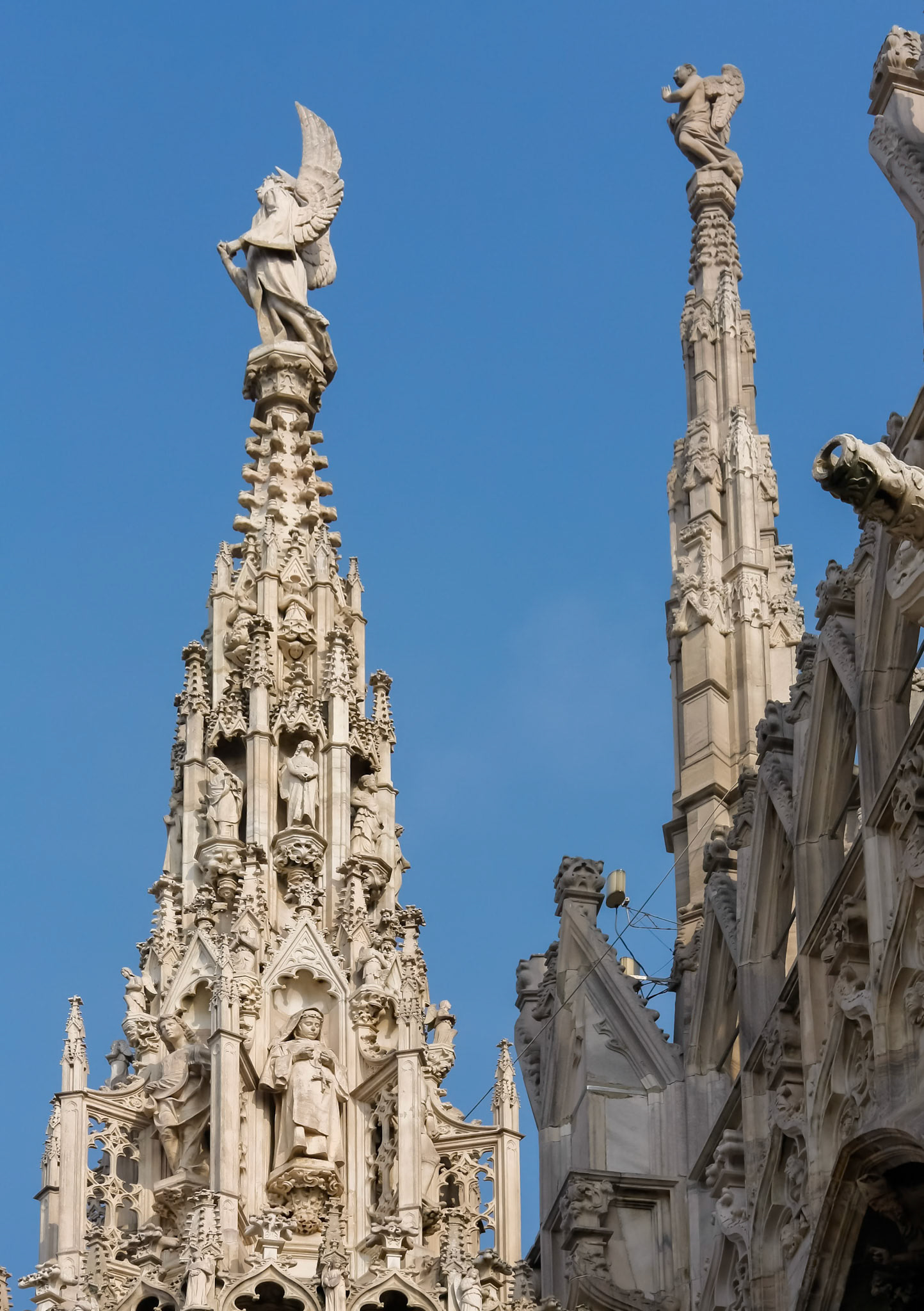 MILAN, ITALY/EUROPE - FEBRUARY 23 : Detail of the skyline of the Duomo in Milan on February 23, 2008