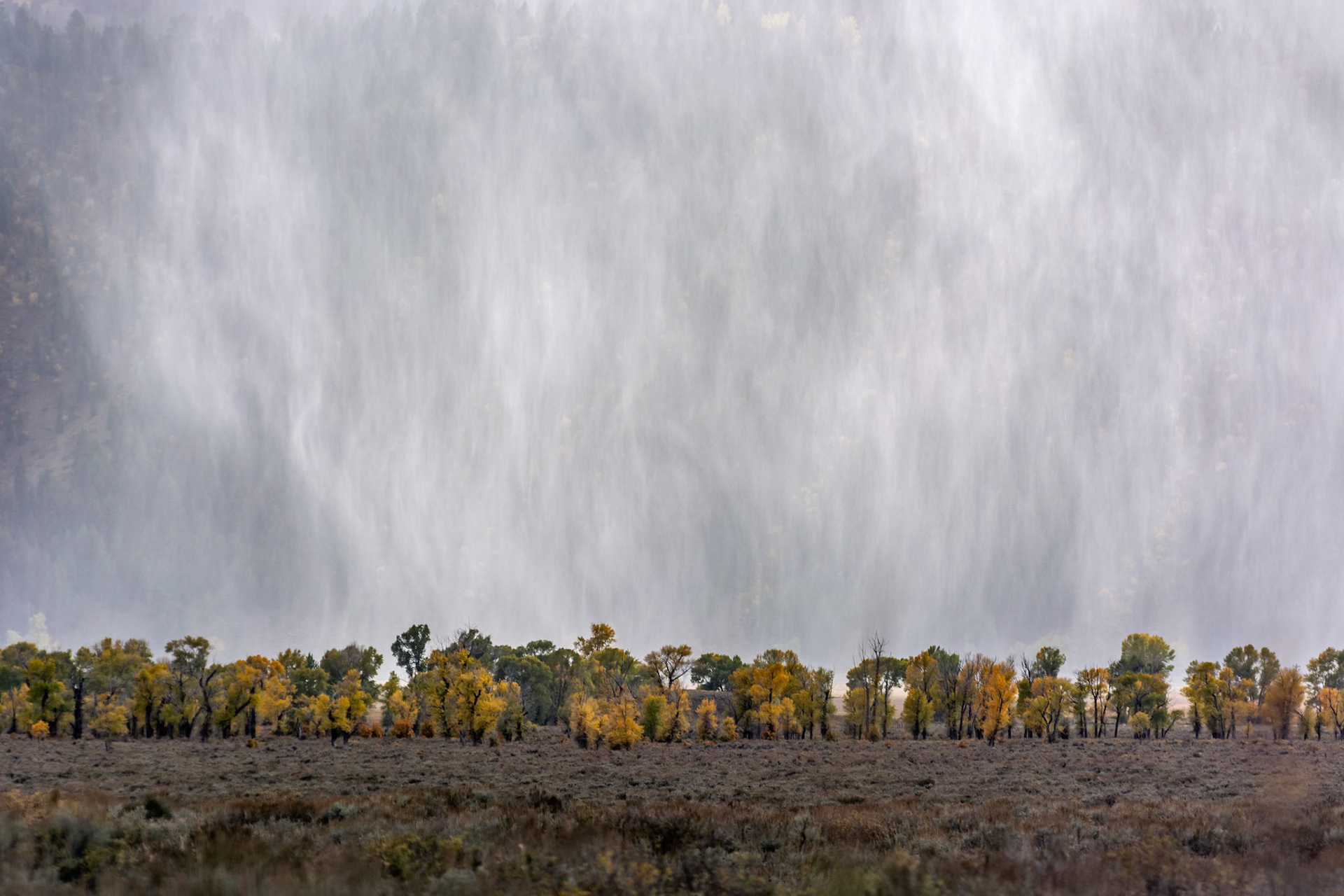 Snow Storm Sweeping in from the Grand Teton Mountain Range