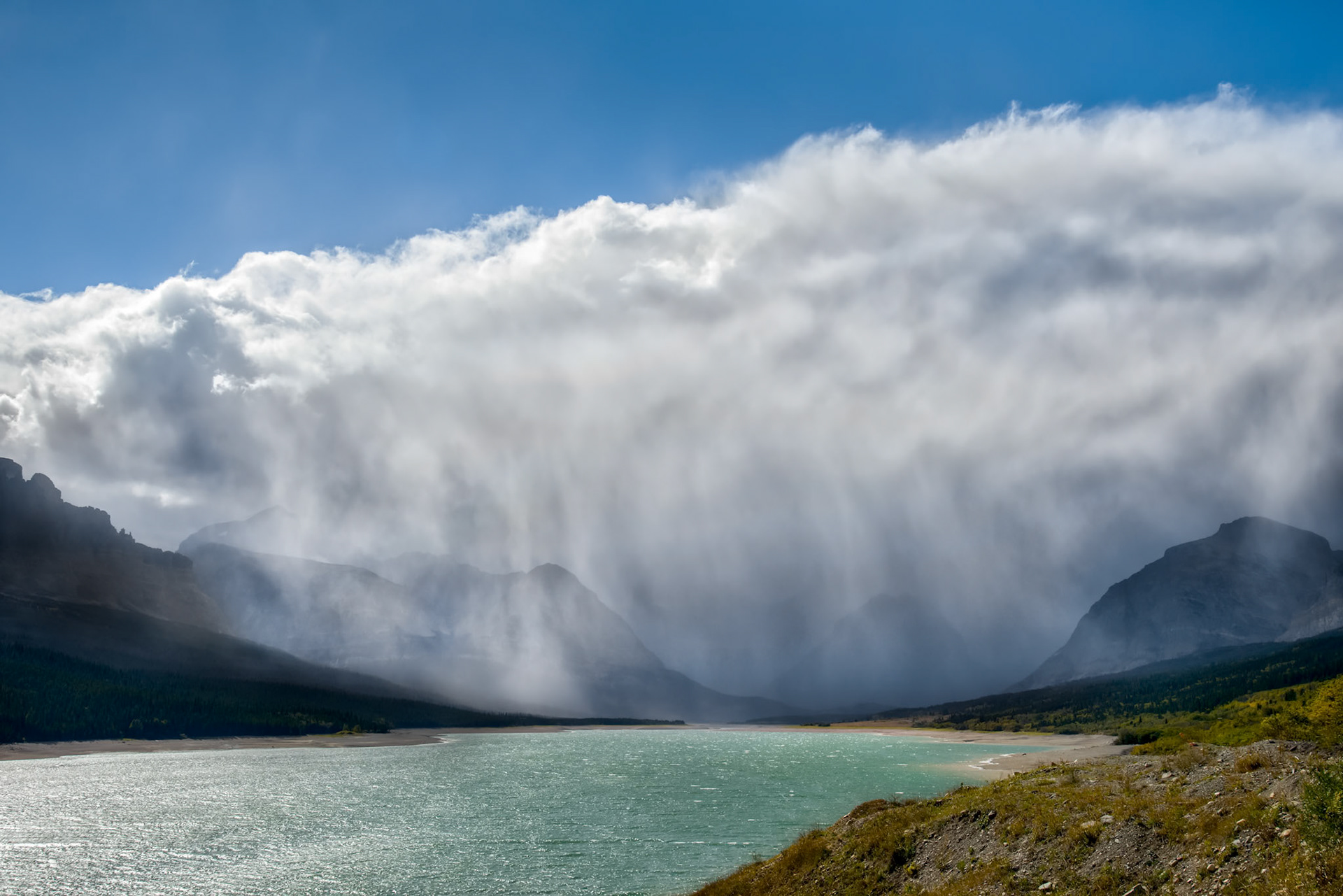 Storm Clouds Gathering over Lake Sherburne