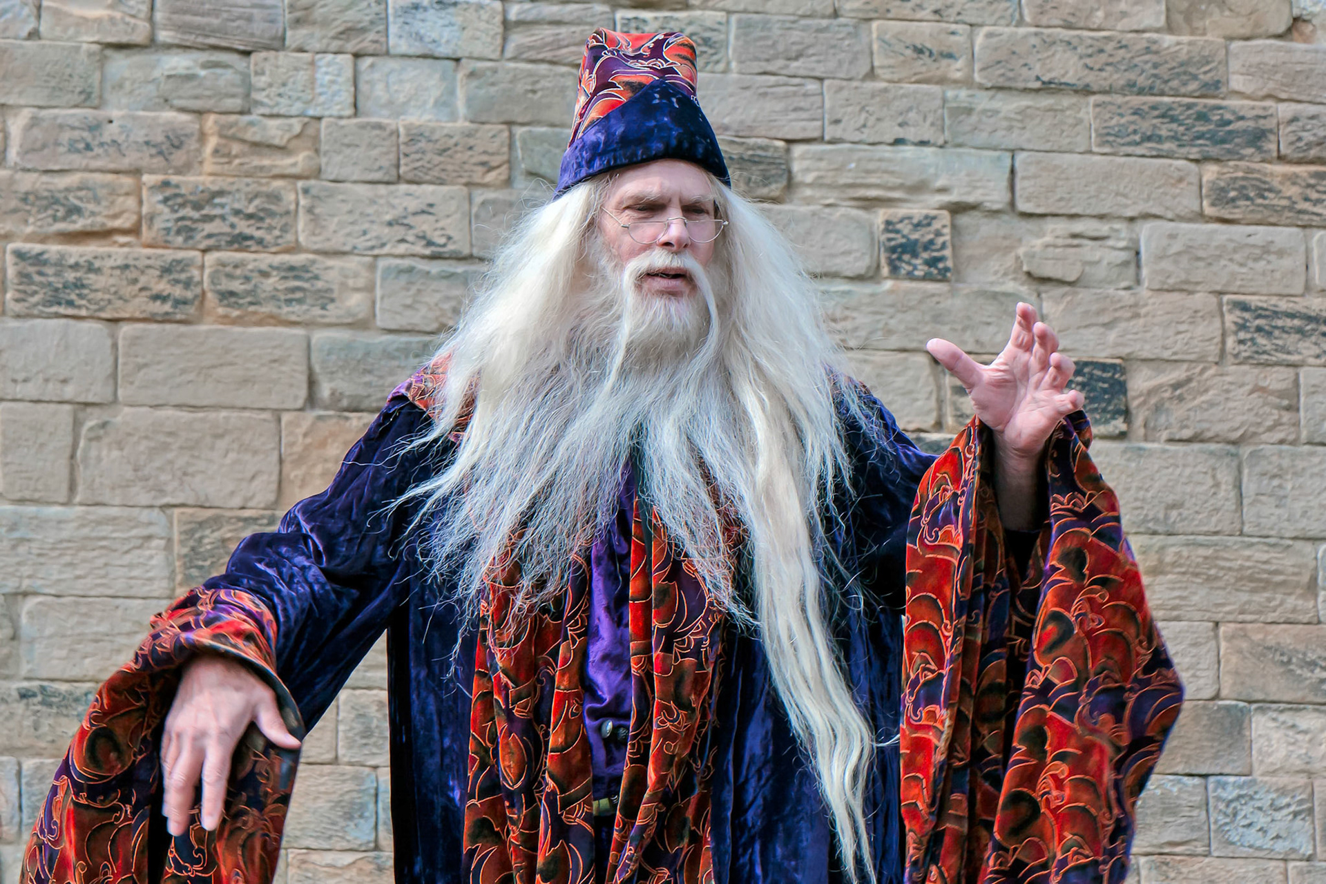 Dumbledore Entertaining the Crowds at Alnwick Castle