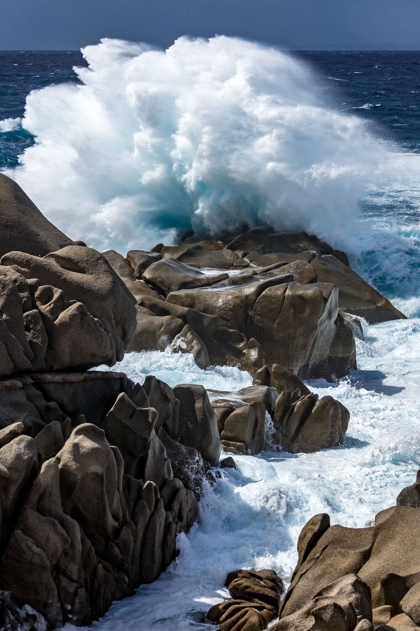 Waves Pounding the Coastline at Capo Testa Sardinia