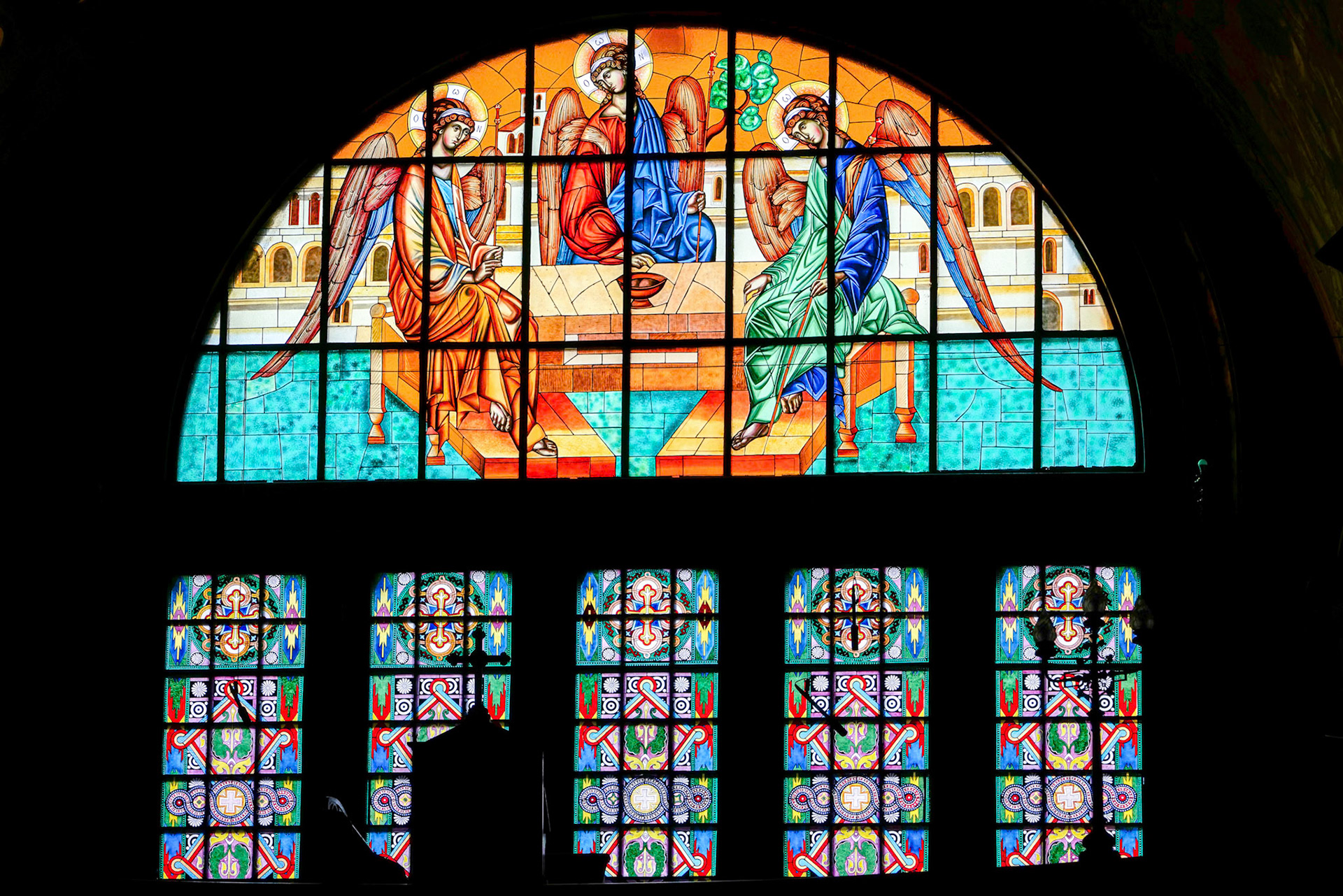 SIBIU, TRANSYLVANIA/ROMANIA - SEPTEMBER 16 : Interior view of the Holy Trinity Cathedral in Sibiu Transylvania Romania on September 16, 2018