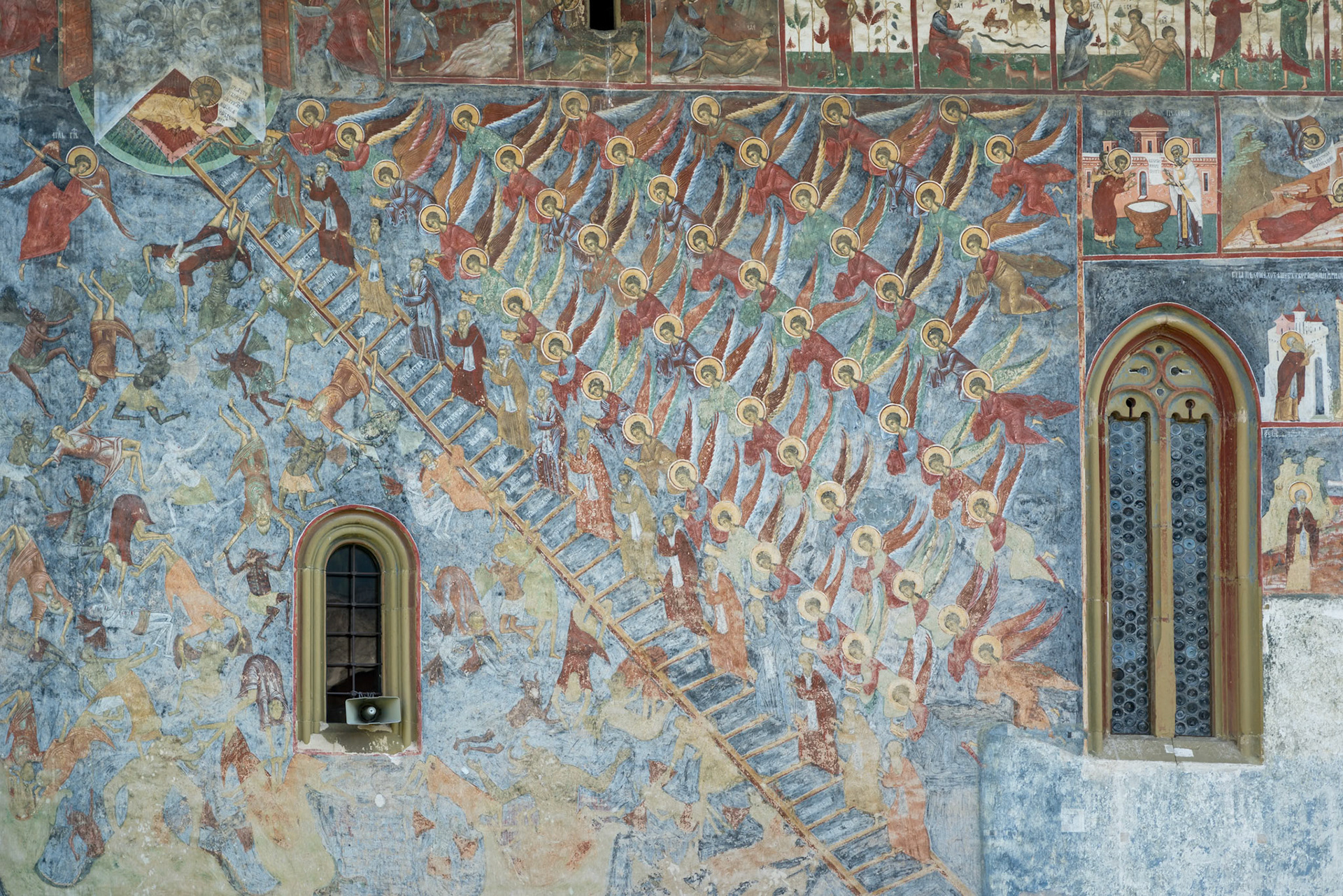 SUCEVITA, MOLDOVIA/ROMANIA - SEPTEMBER 18 : Exterior view of the Monastery in Sucevita in Moldovia Romania on September 18, 2018