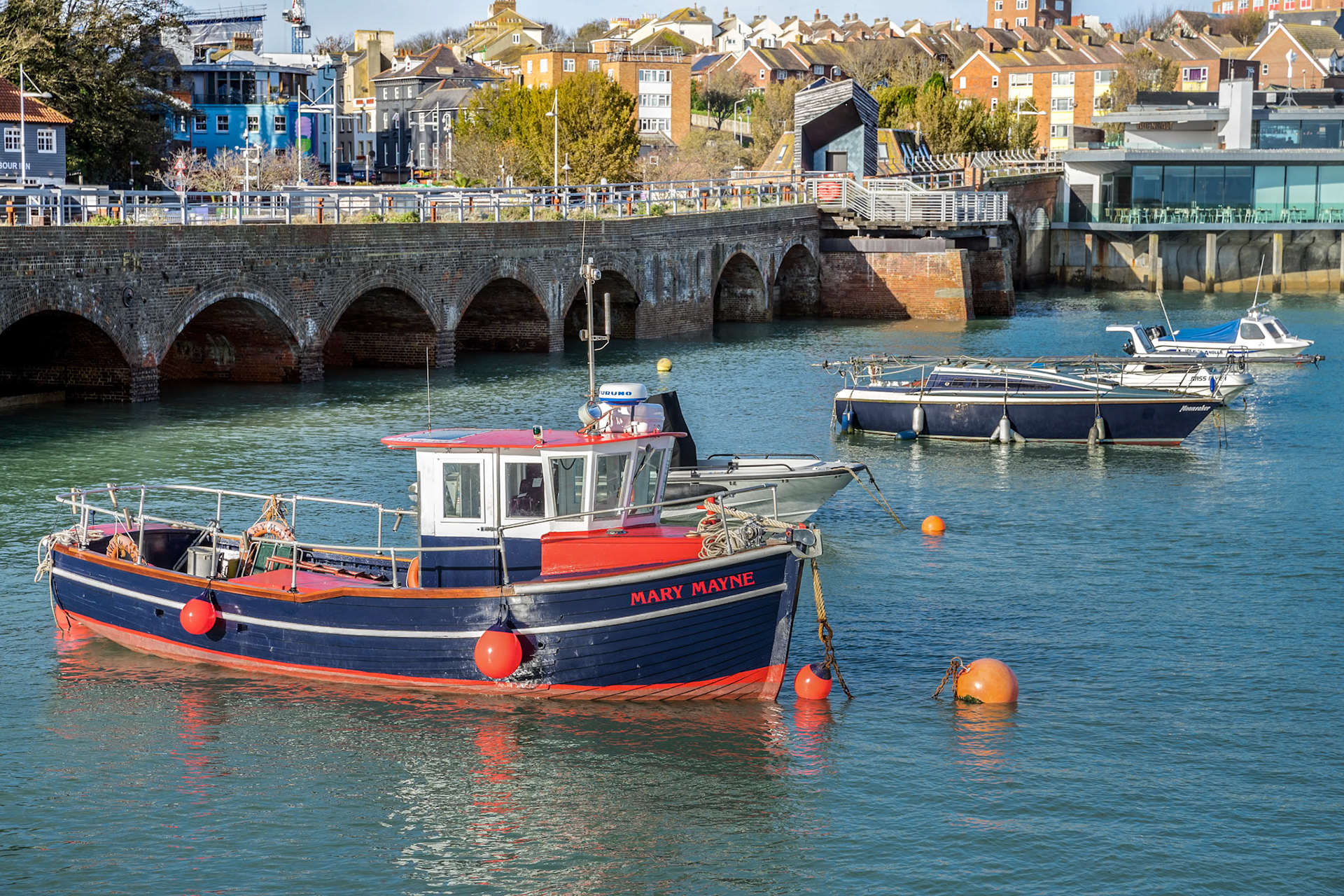 FOLKESTONE, KENT/UK - NOVEMBER 12 : View of boats in the harbour in Folkestone on November 12, 2019