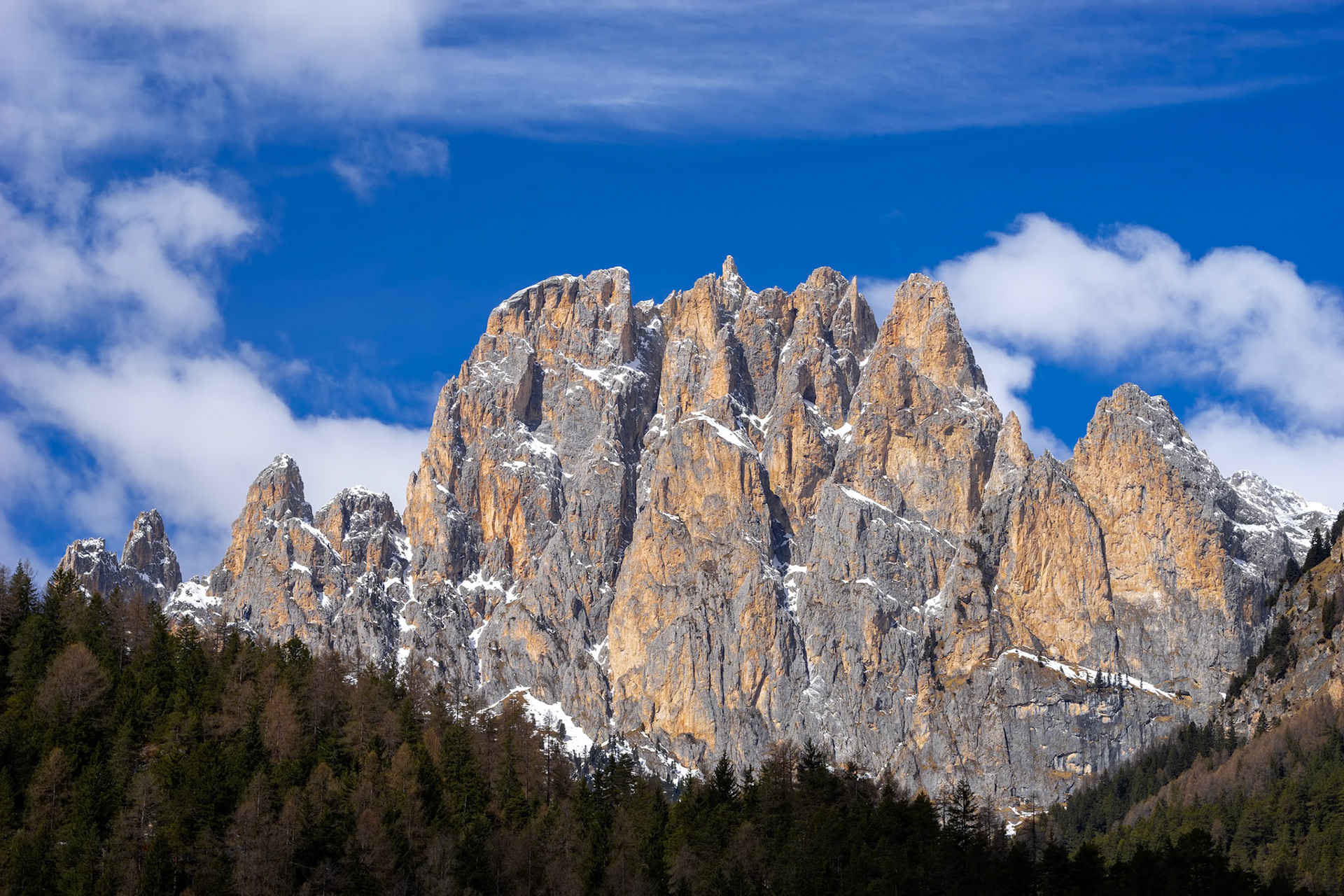 Mountains in the Valley di Fassa near Pozza di Fassa Trentino Italy