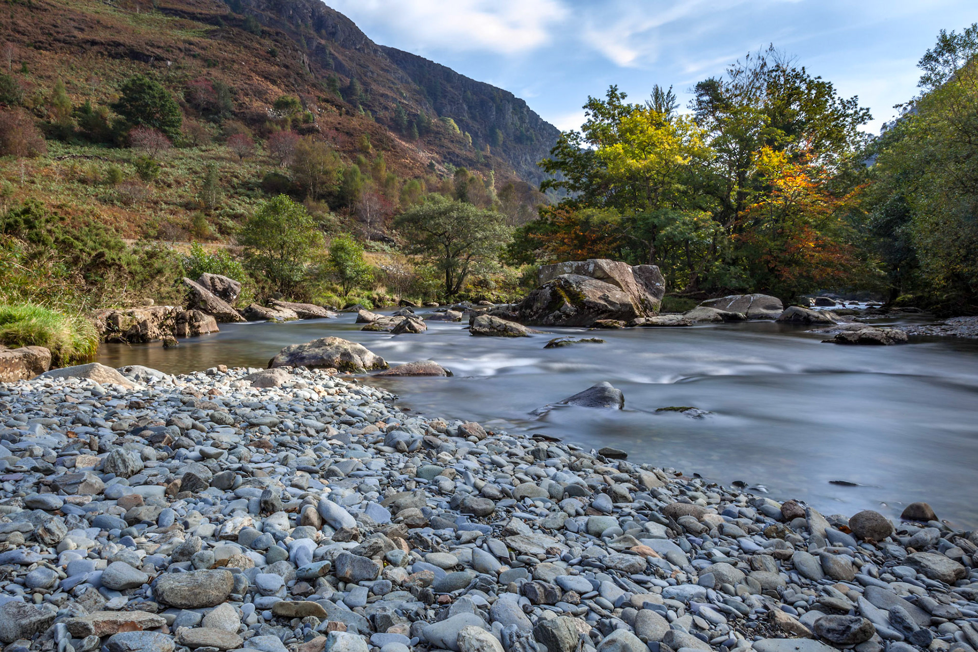 View along the Glaslyn River in Autumn