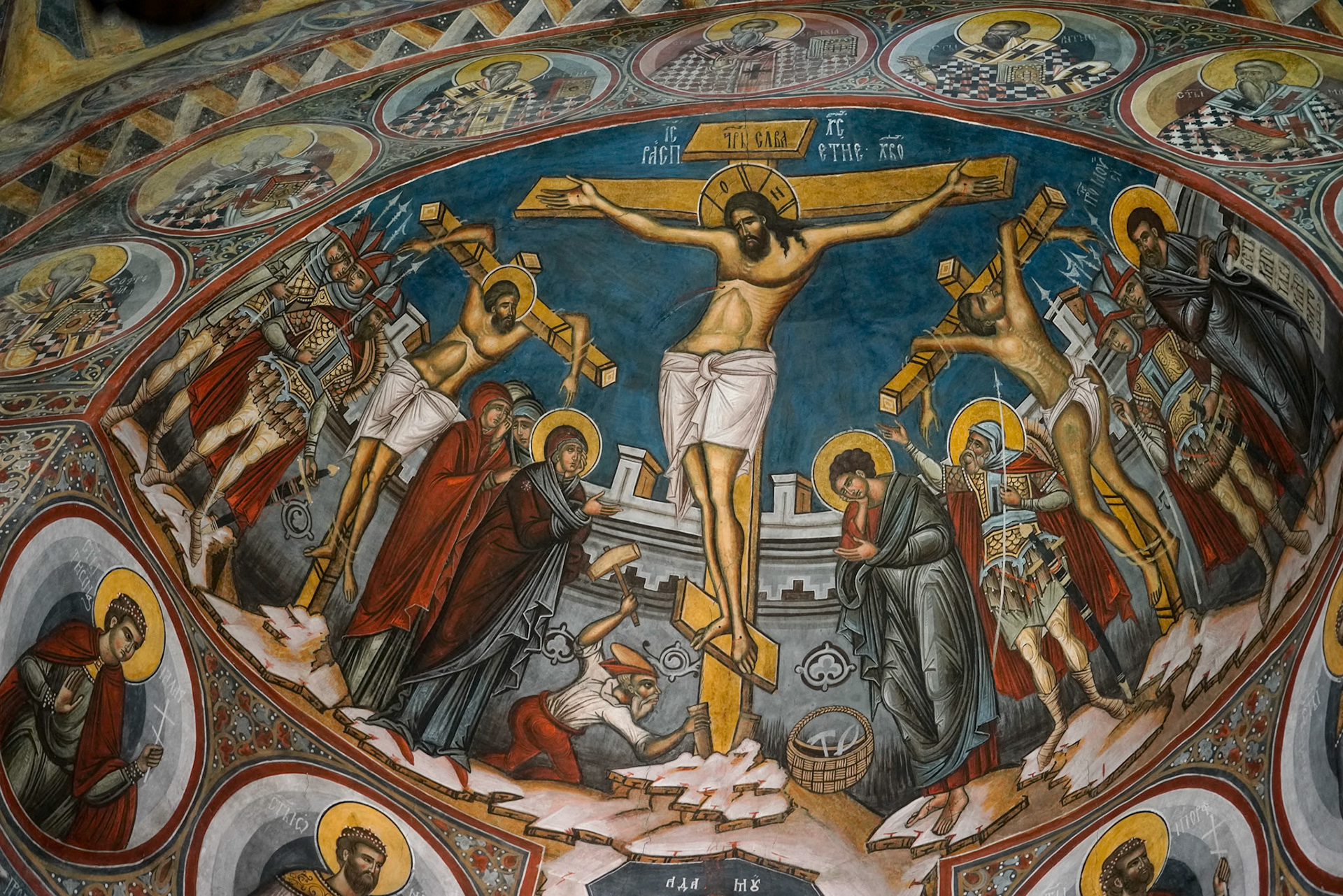 MOLDOVITA, MOLDOVIA/ROMANIA - SEPTEMBER 18 : Interior view of the Monastery in Moldovita in Moldovia Romania on September 18, 2018