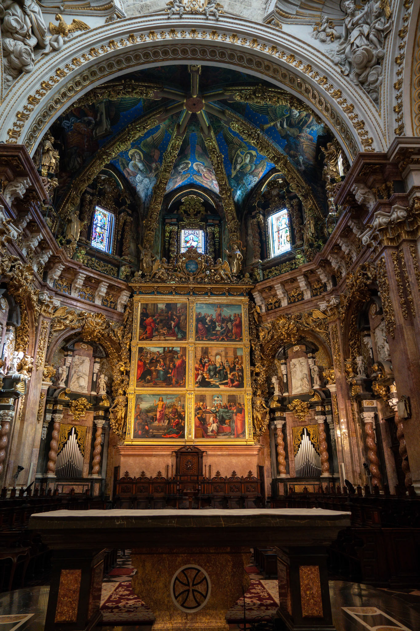 VALENCIA, SPAIN - FEBRUARY 27 :  Interior view of the Cathedral in Valencia Spain on February 27, 2019
