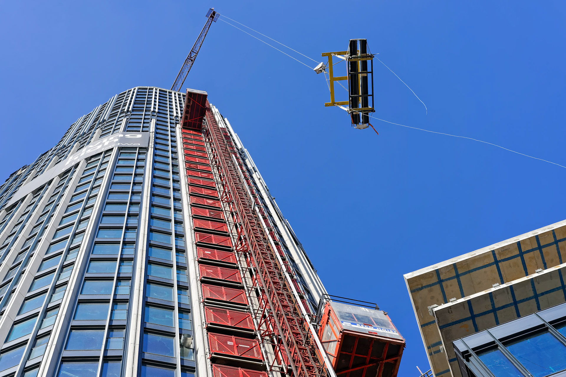 Construction of the South Bank Tower in London