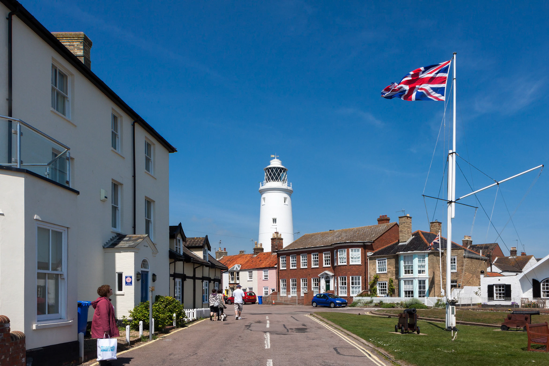 Union Jack Flag Flying near the Lighthouse in Southwold