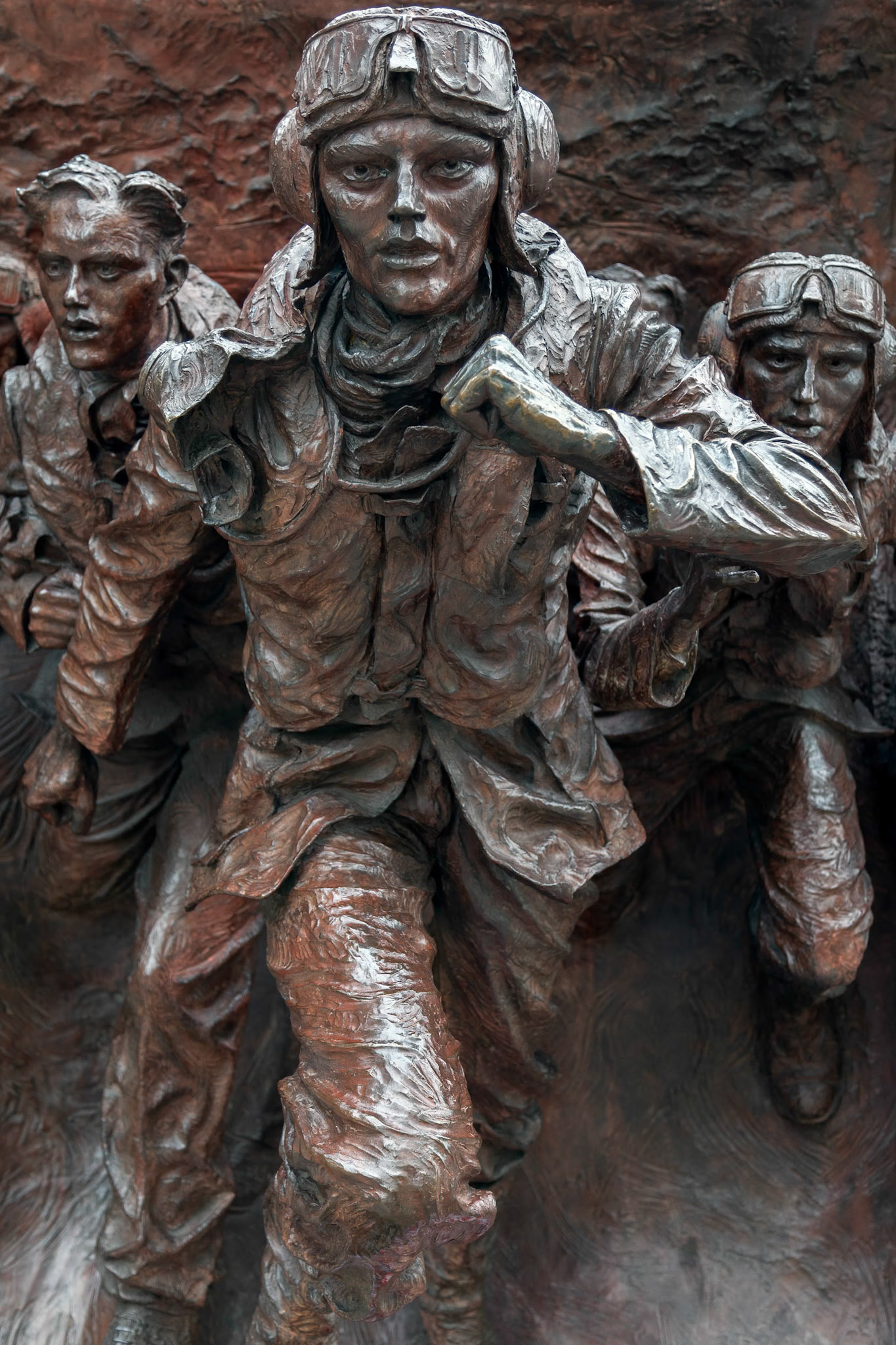 Close-up of Part of the Battle of Britain Monument on the Embankment in London