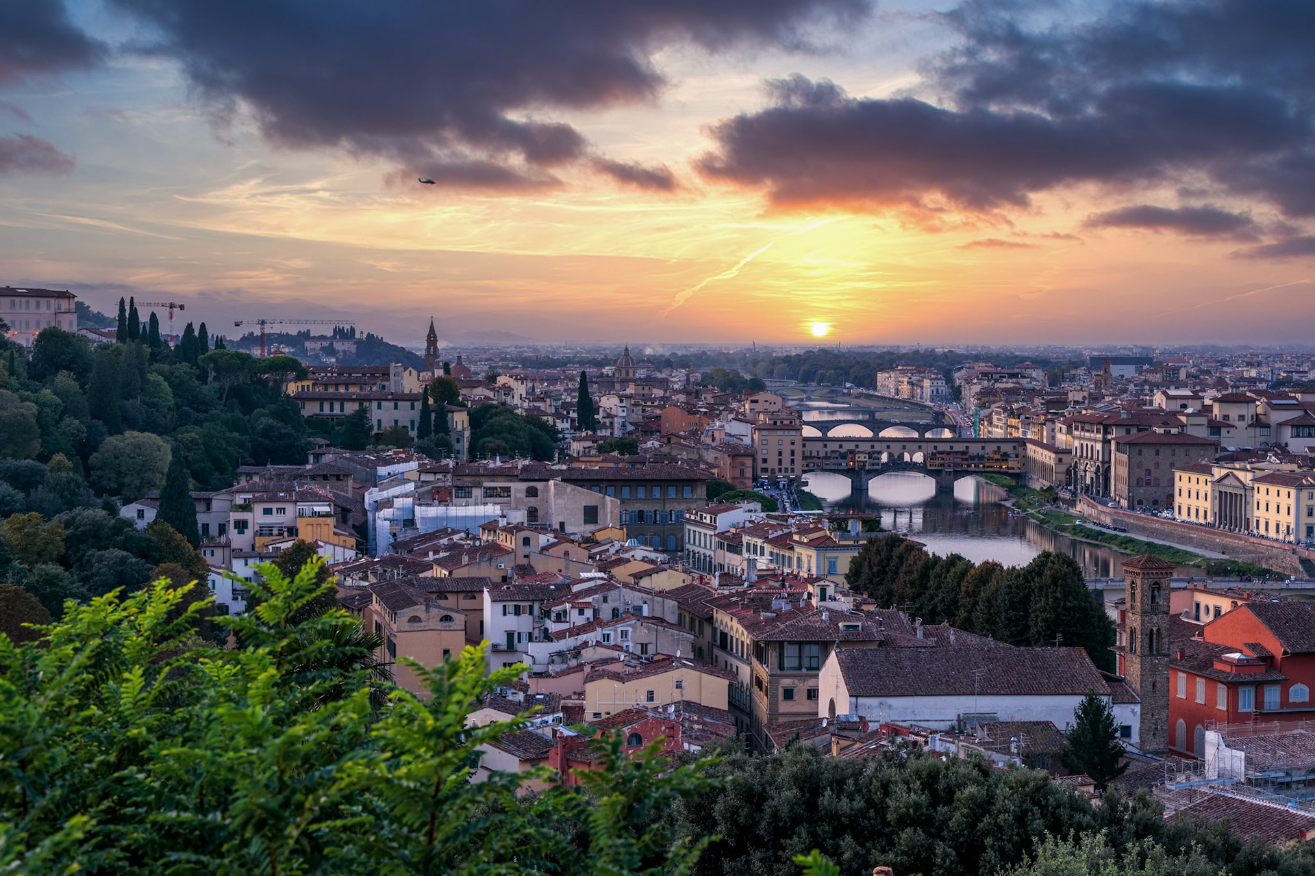 FLORENCE, TUSCANY/ITALY - OCTOBER 18 : Skyline of Florence on October 18, 2019