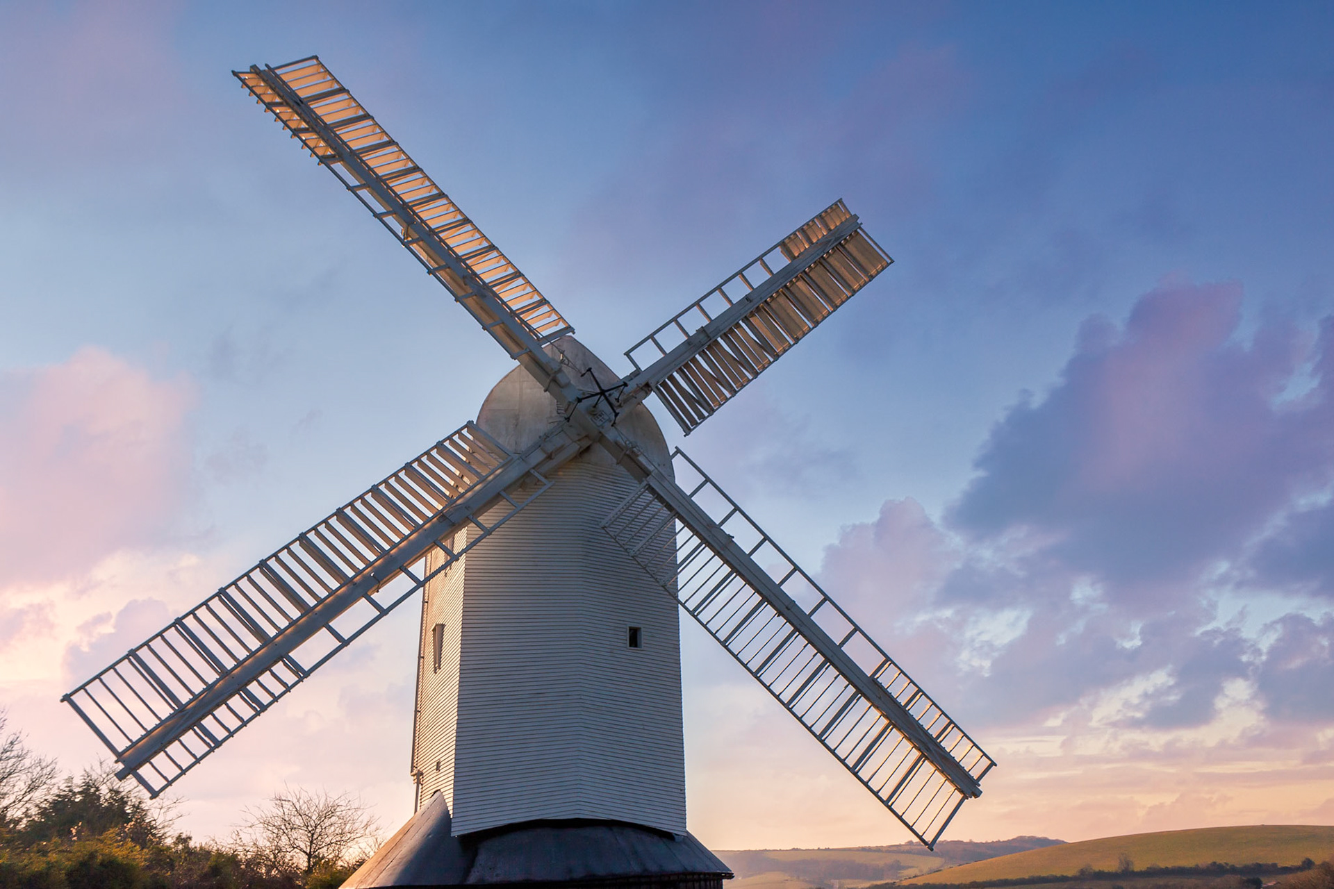 CLAYTON, EAST SUSSEX, UK - JANUARY 3 : Jill Windmill on a winters day in Clayton East Sussex on January 3, 2009