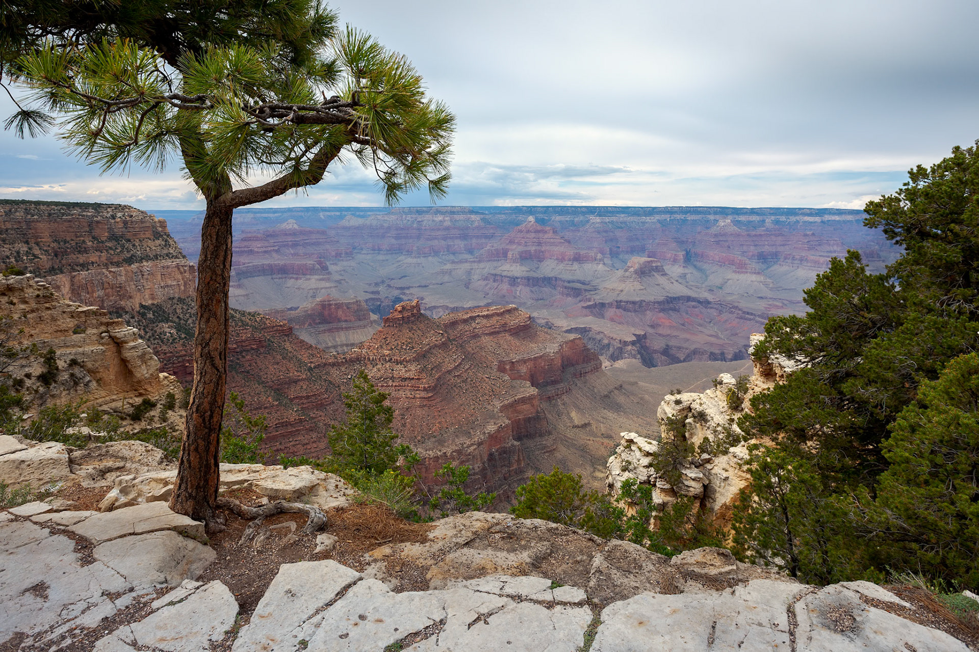 The Grand Canyon on a cloudy day