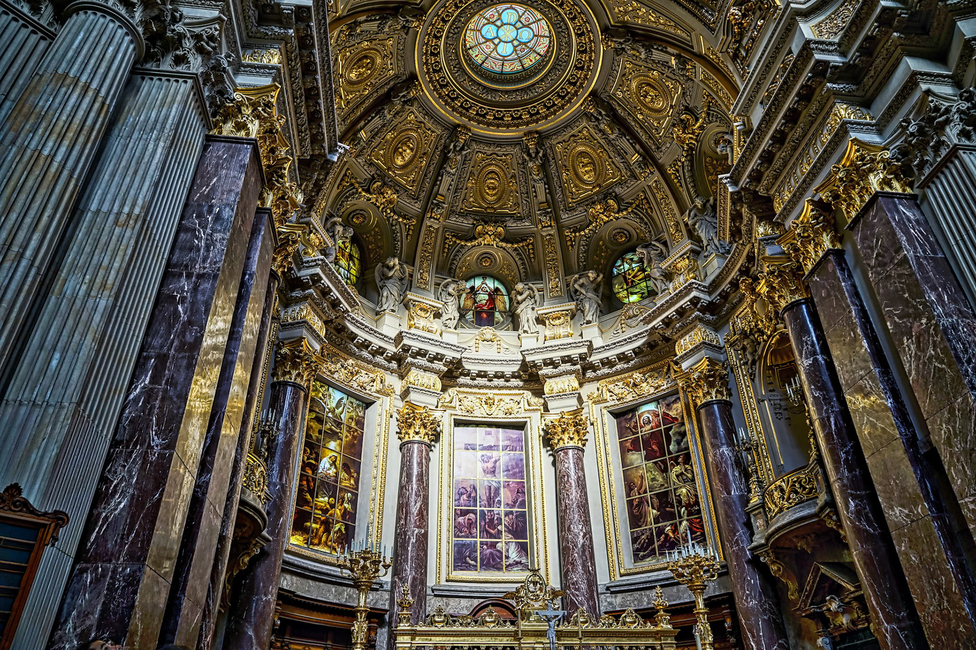 View of the Altar and Ceiling in Berlin Cathedral