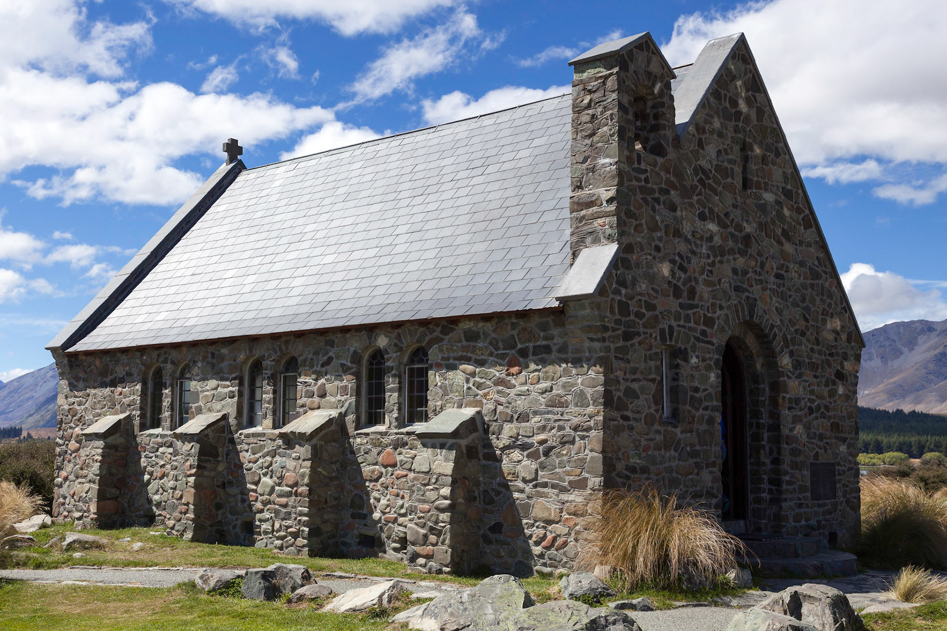LAKE TEKAPO, MACKENZIE REGION/NEW ZEALAND - FEBRUARY 23 : Church of the Good Shepherd at Lake Tekapo in  New Zealand on February 23, 2012