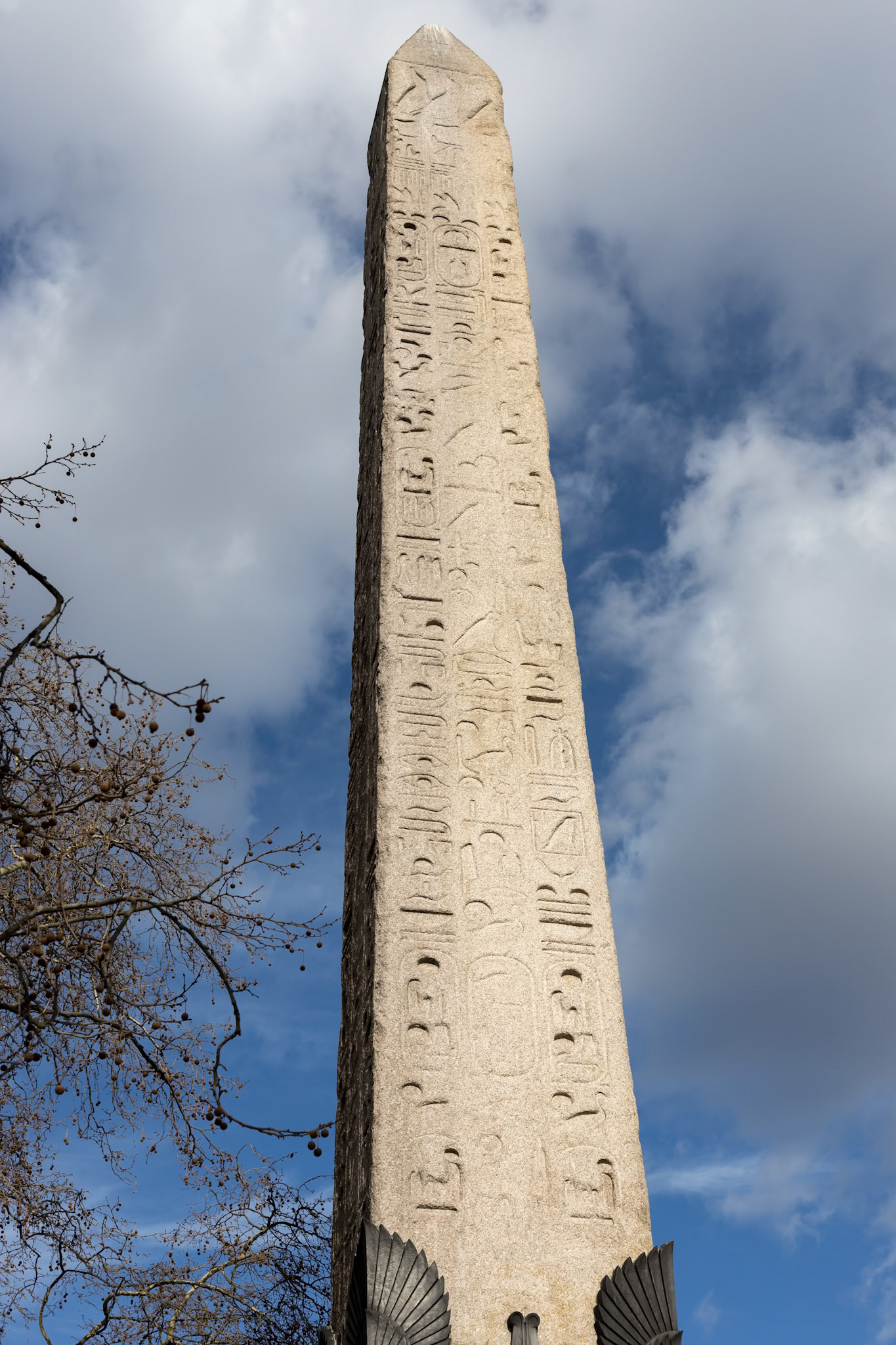 LONDON, UK - MARCH 11 : View of the Cleopatra's Needle London on March 11, 2019