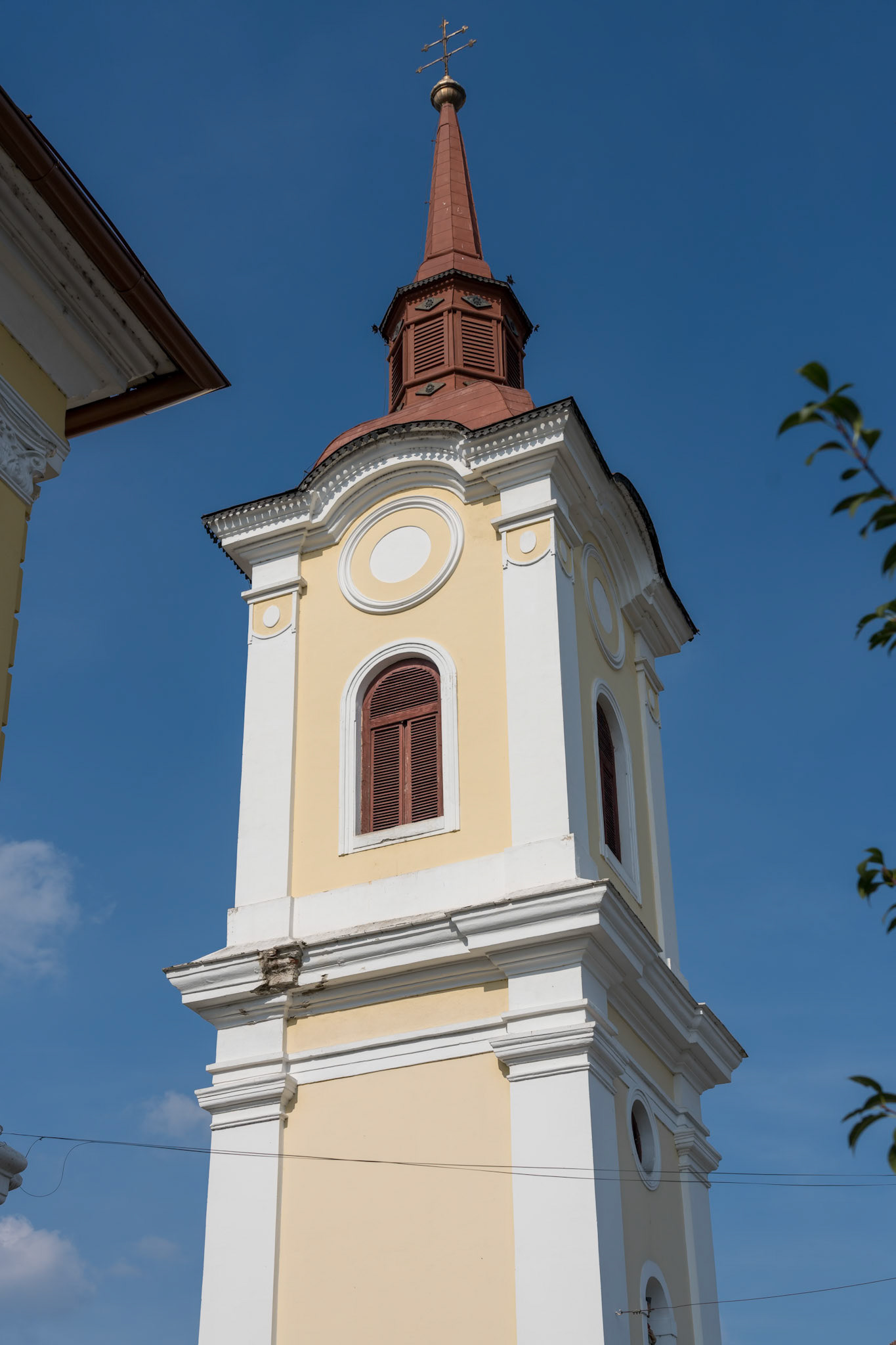 TARGU MURES, TRANSYLVANIA/ROMANIA - SEPTEMBER 17 : Tower of the former Franciscan Church in Targu Mures Transylvania Romania on September 17, 2018