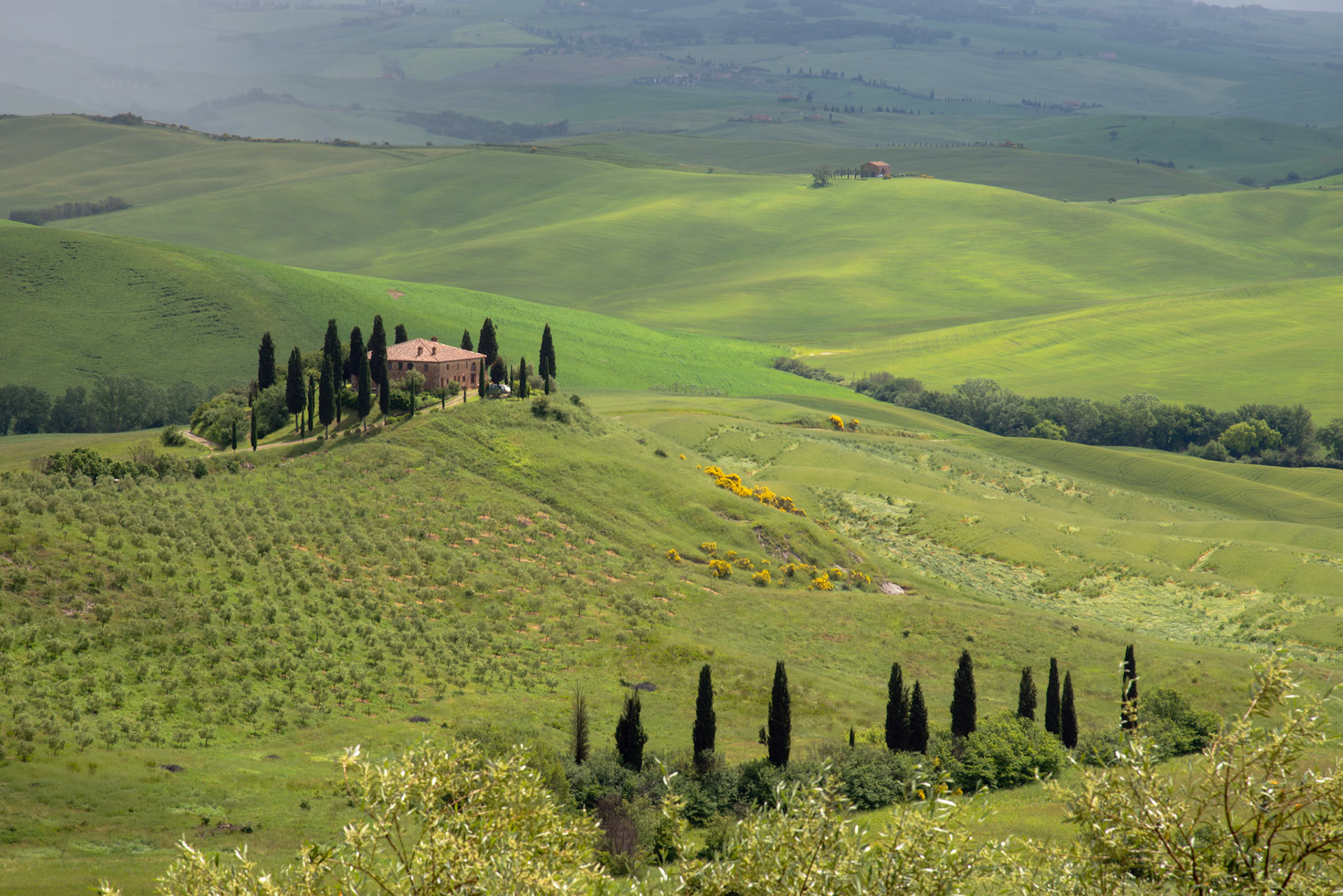 Farmland below Pienza in Tuscany