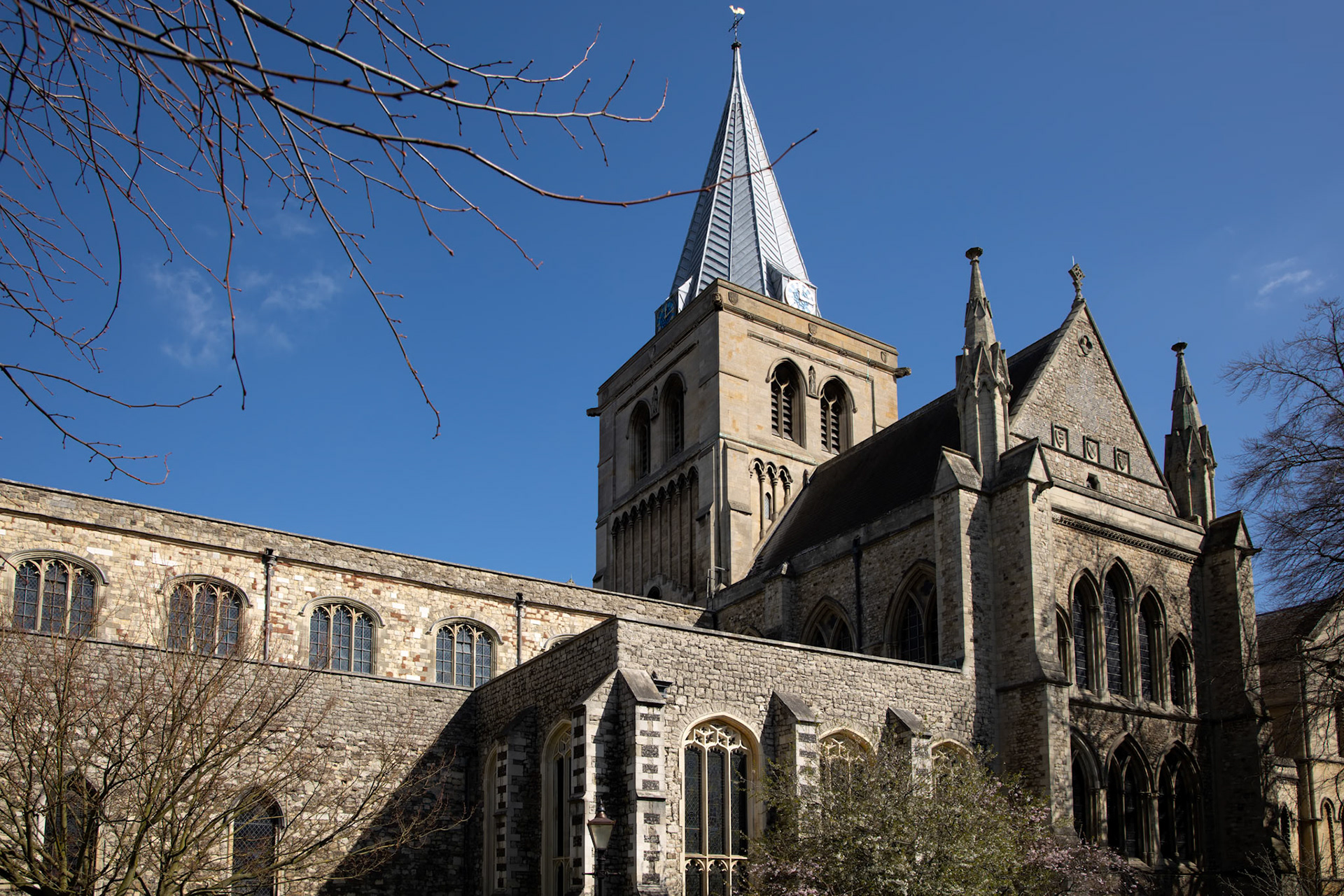 ROCHESTER, KENT/UK - MARCH 24 : View of the Cathedral in Rochester on March 24, 2019