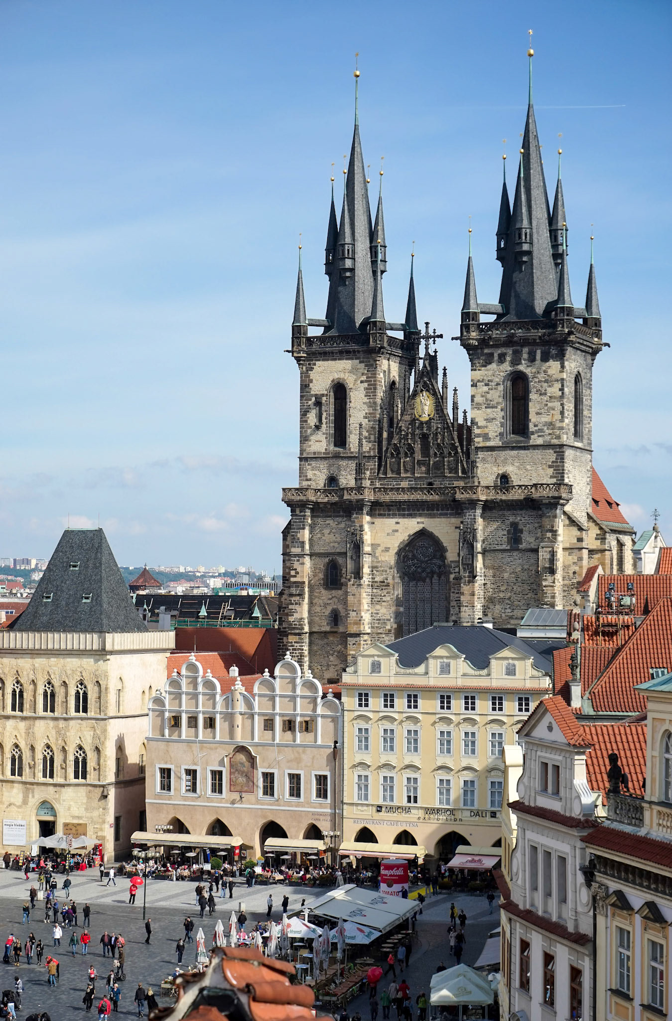 View towards Church of Our Lady before Tyn in Prague