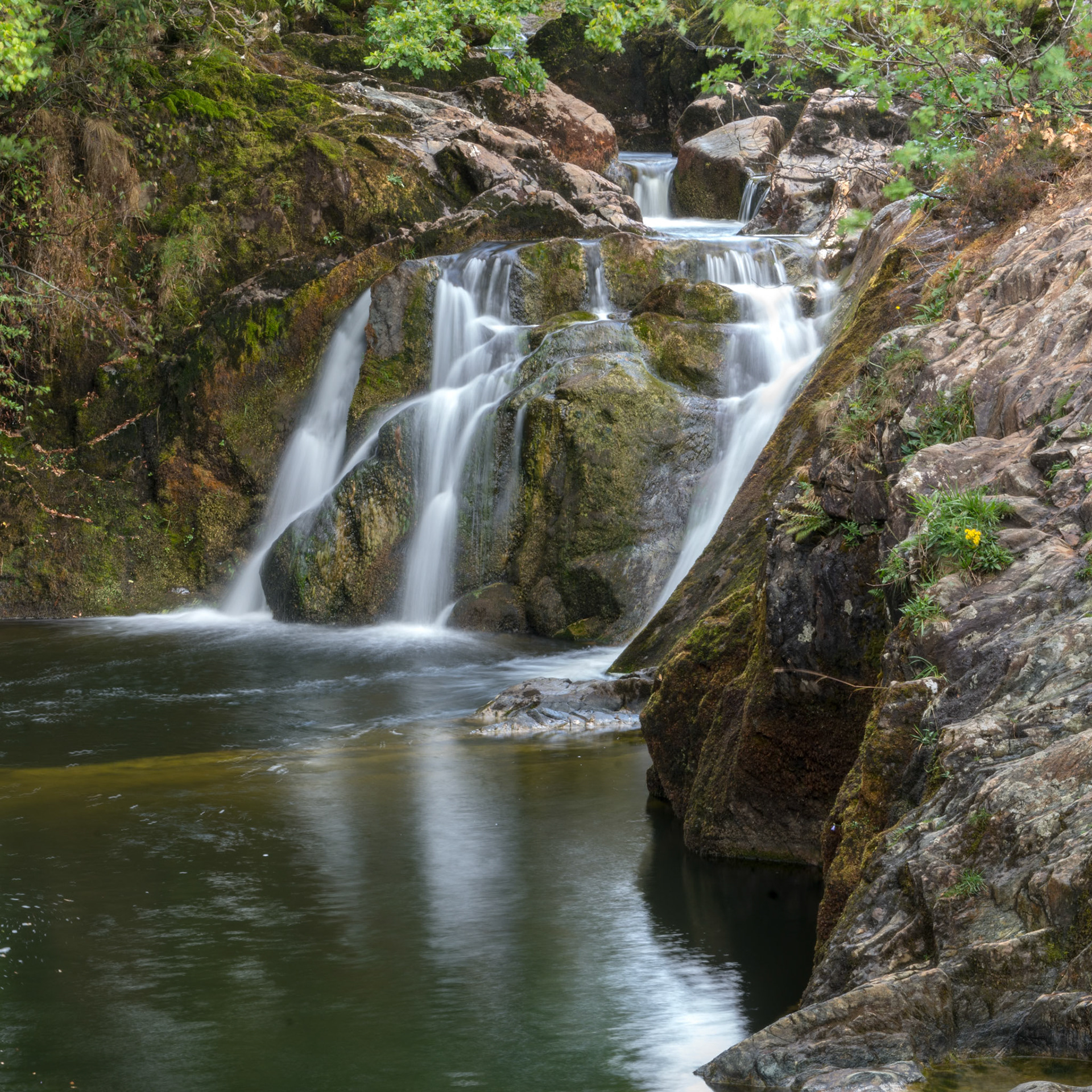 View of Beezley Falls on the River Doe near Ingleton in the Yorkshire Dales