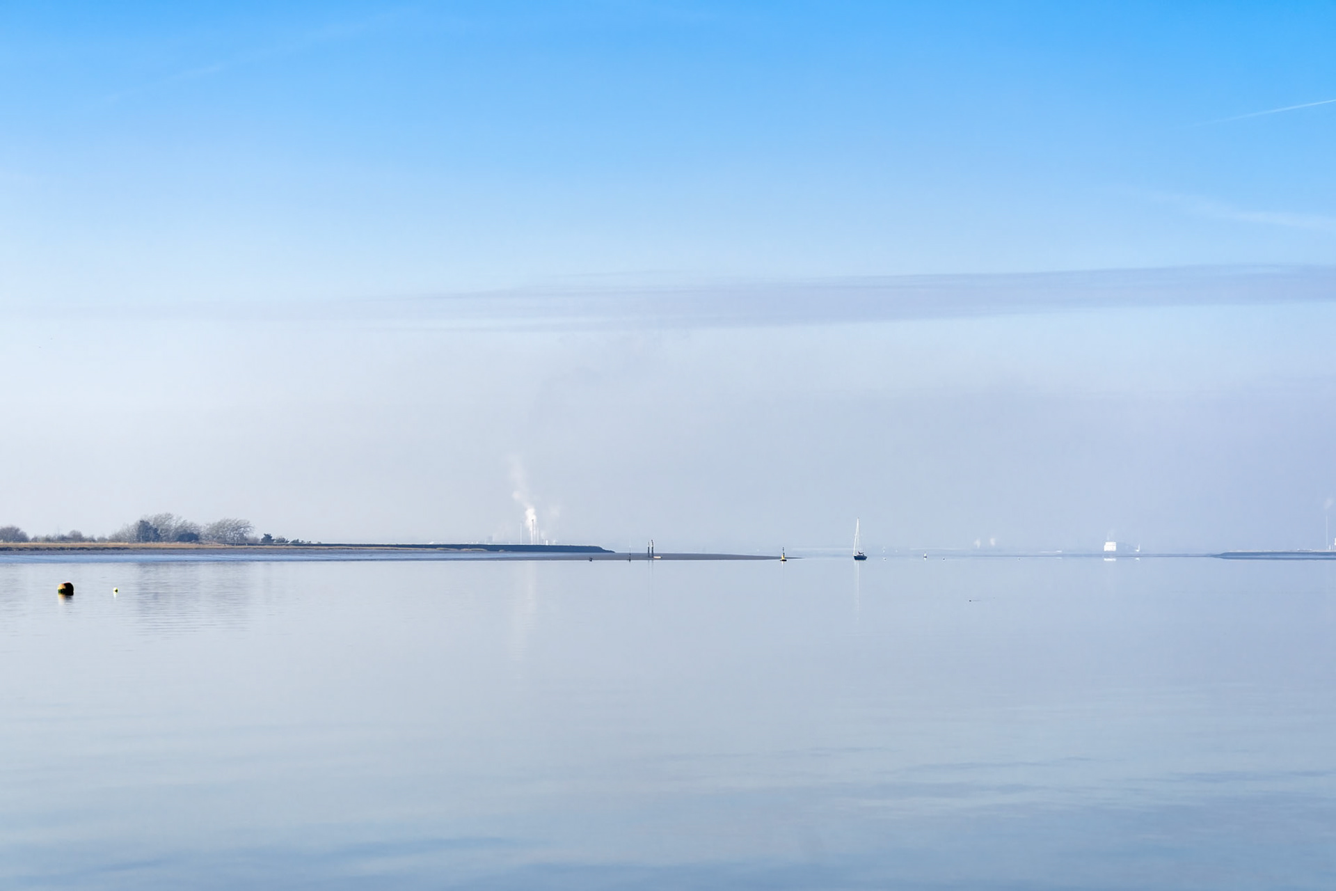 View of the River Swale from Harty Island Kent on a Tranquil Winter Day