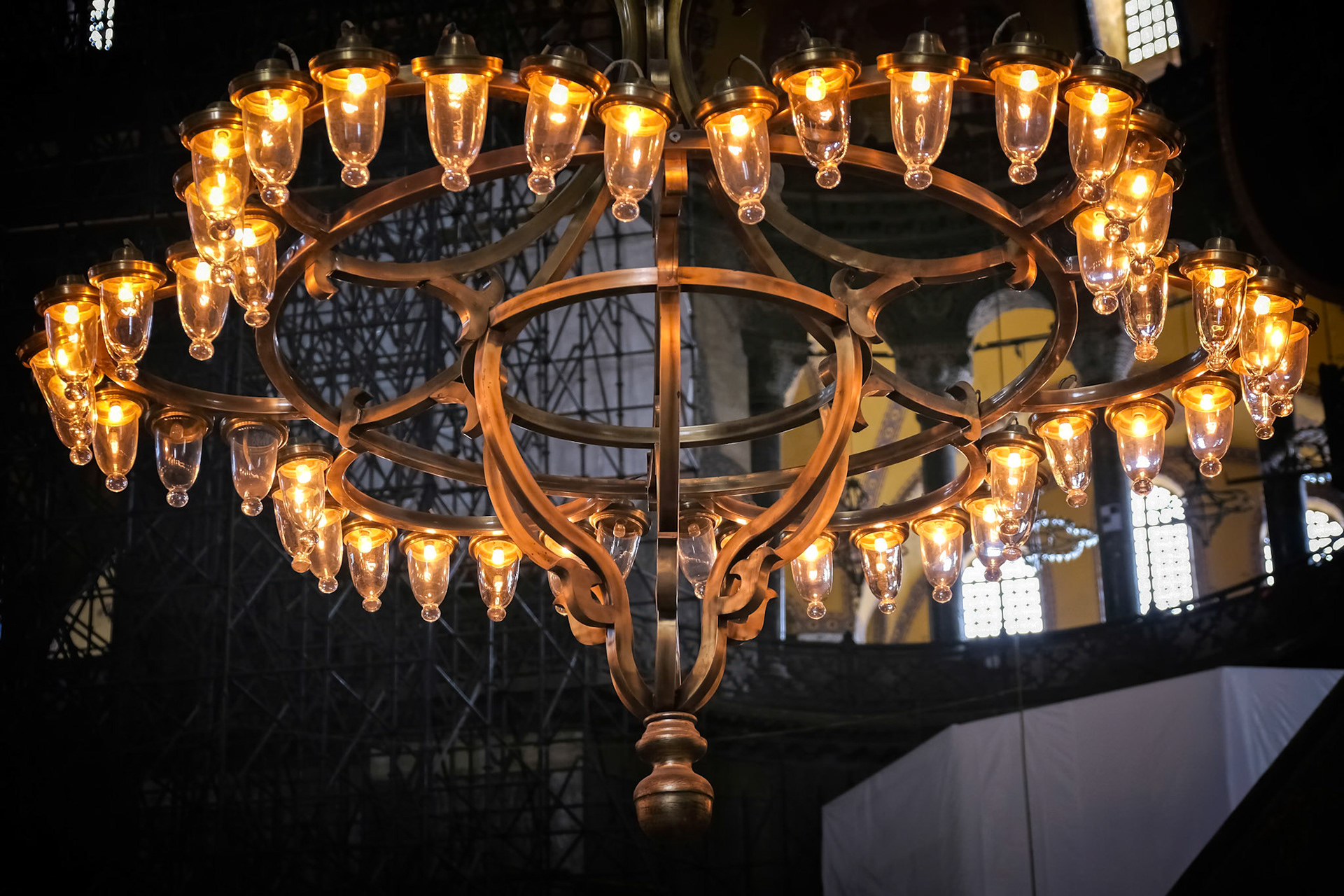 ISTANBUL, TURKEY - MAY 26 : Interior view of the Hagia Sophia Museum in Istanbul Turkey on May 26, 2018